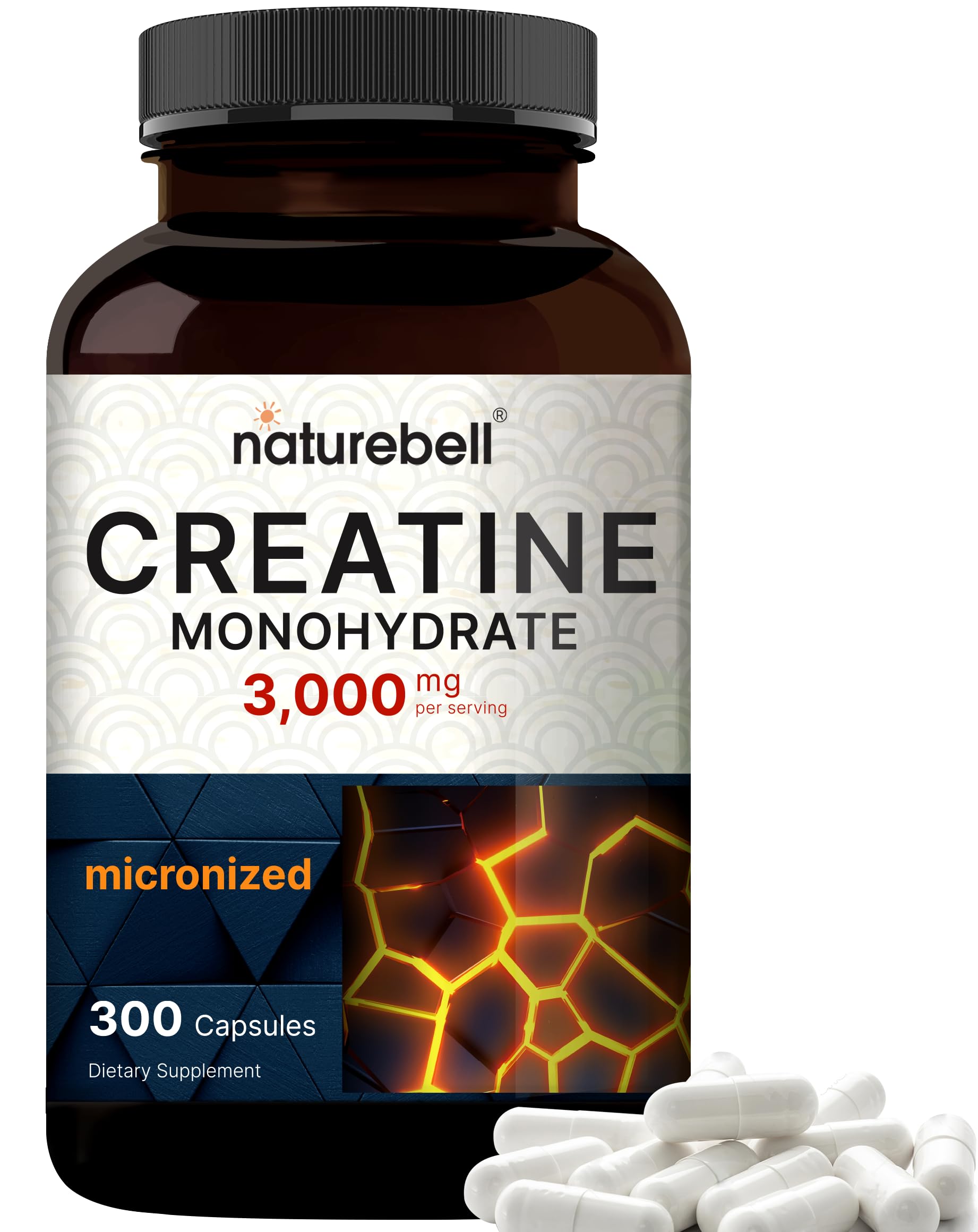 Creatine Monohydrate 3,000mg Per Serving, 300 Capsules – Micronized – Unflavored NatureBell buy supplements canada