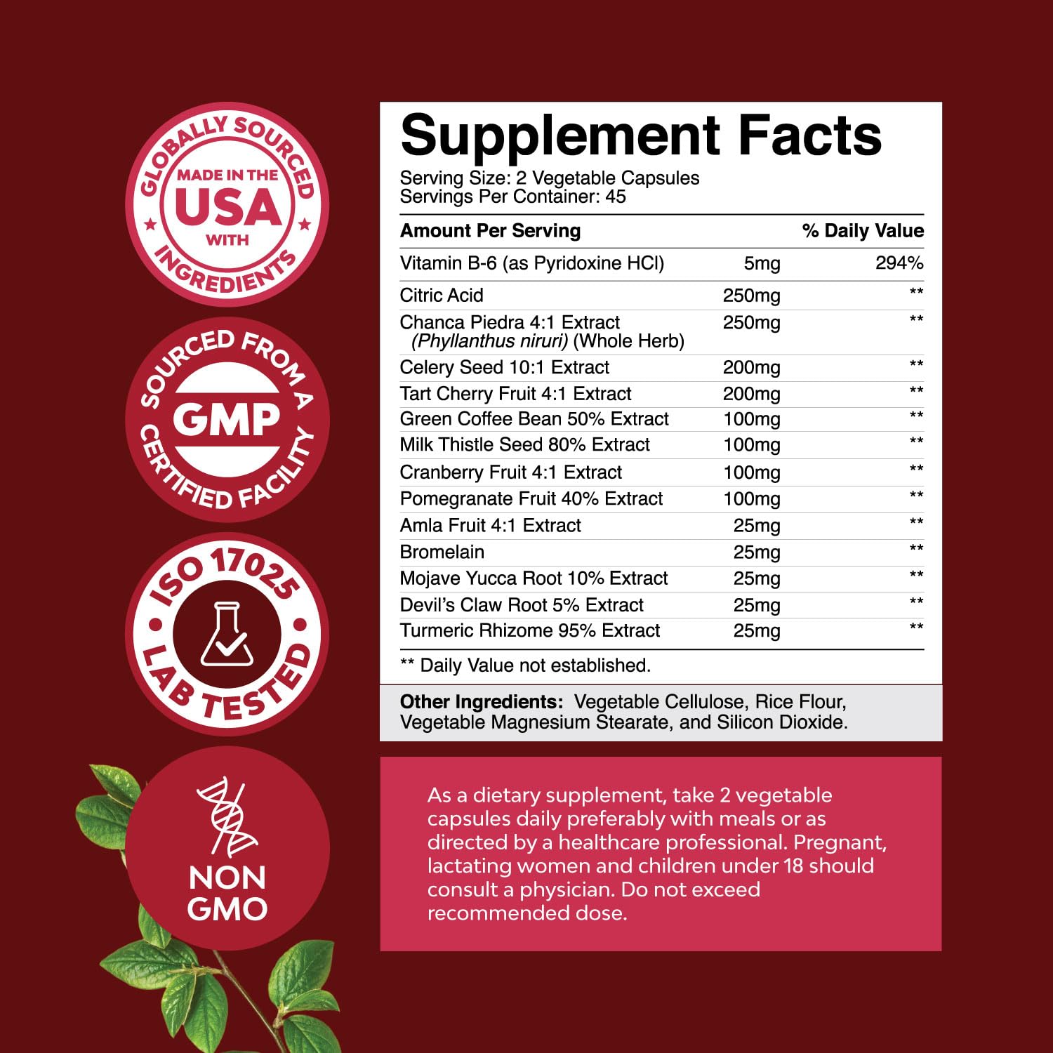 Tart Cherry Capsules for Joint Support and Kidney Cleanse - Daily Uric Acid Detox and Cleanse Natures Craft buy supplements canada