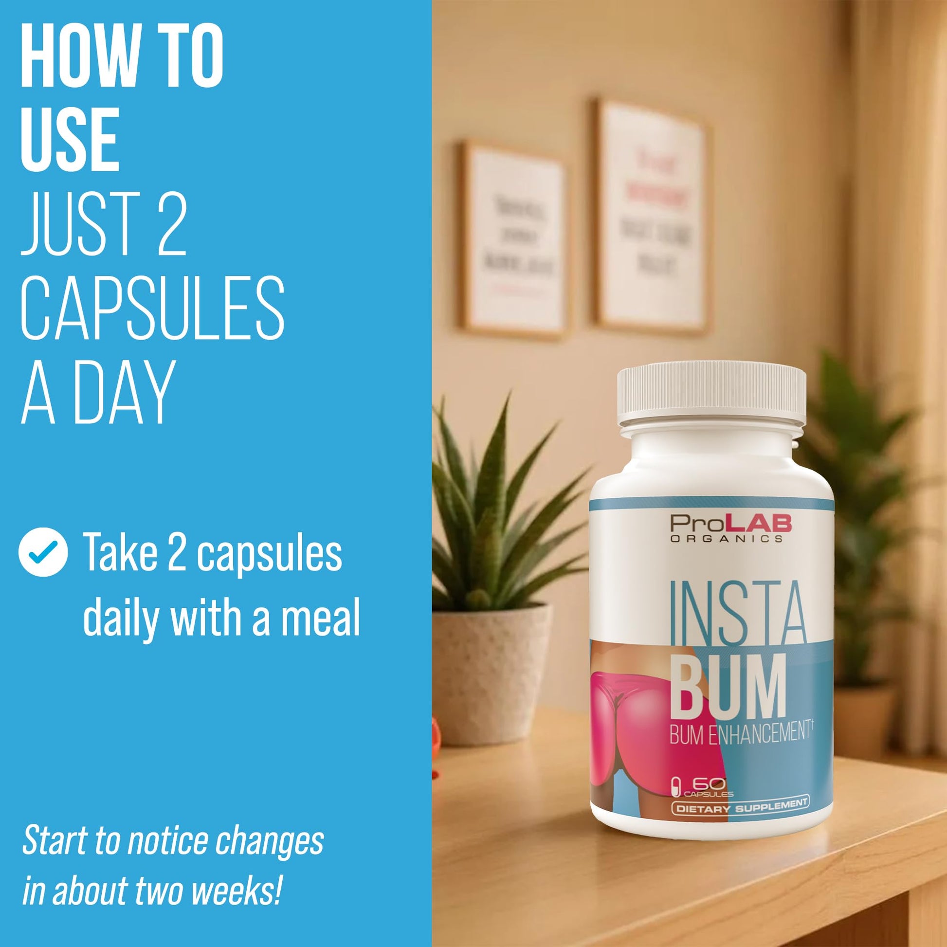 ProLab Organics InstaBum Bum Enhancement Pills – Lift, Shape, and Fill Glutes – Fast Growth for Bigger Butt and Hips – No Gummies. Visible Results in 1-2 Weeks ProLab Organics buy supplements canada