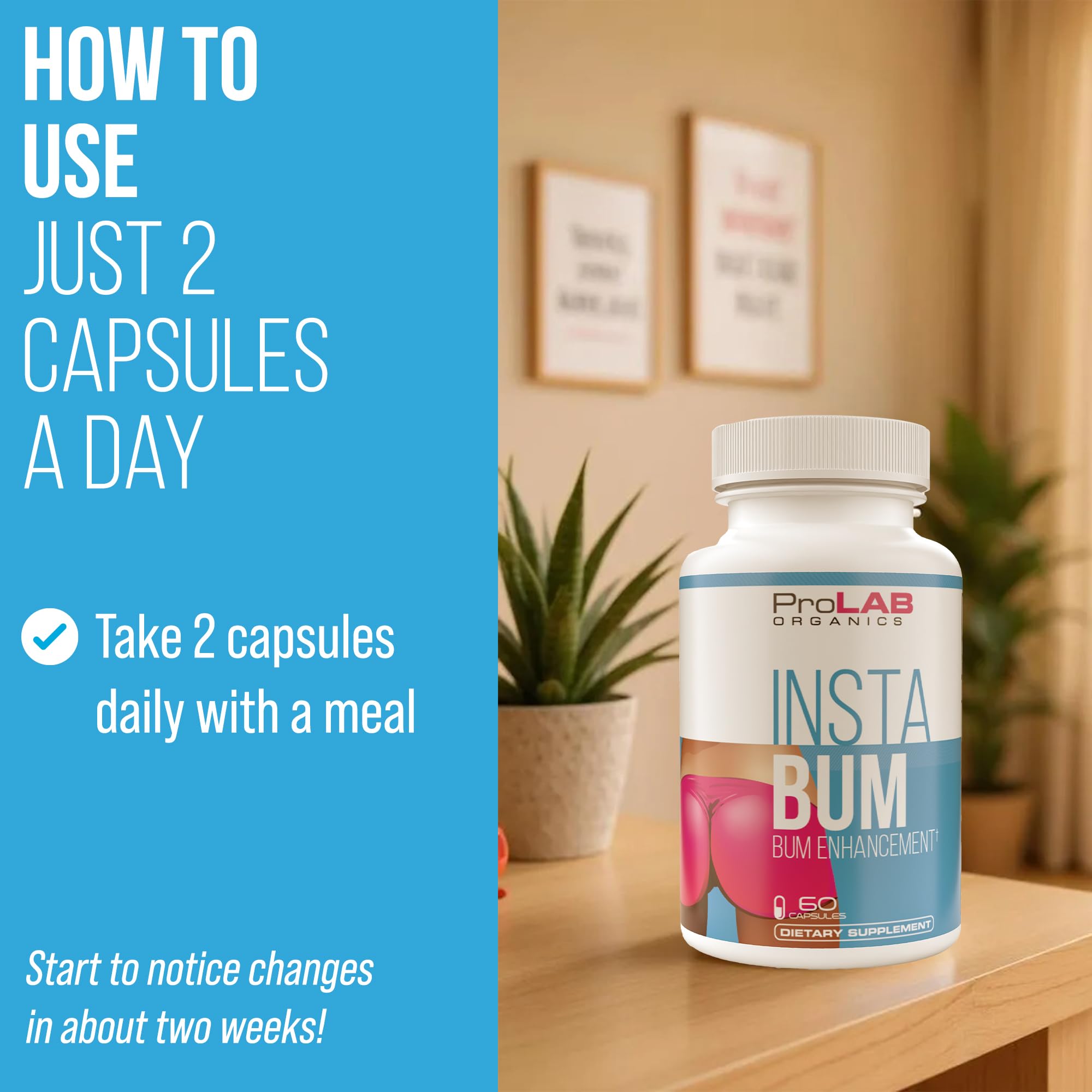 ProLab Organics InstaBum Bum Enhancement Pills – Lift, Shape, and Fill Glutes – Fast Growth for Bigger Butt and Hips – No Gummies. Visible Results in 1-2 Weeks ProLab Organics buy supplements canada