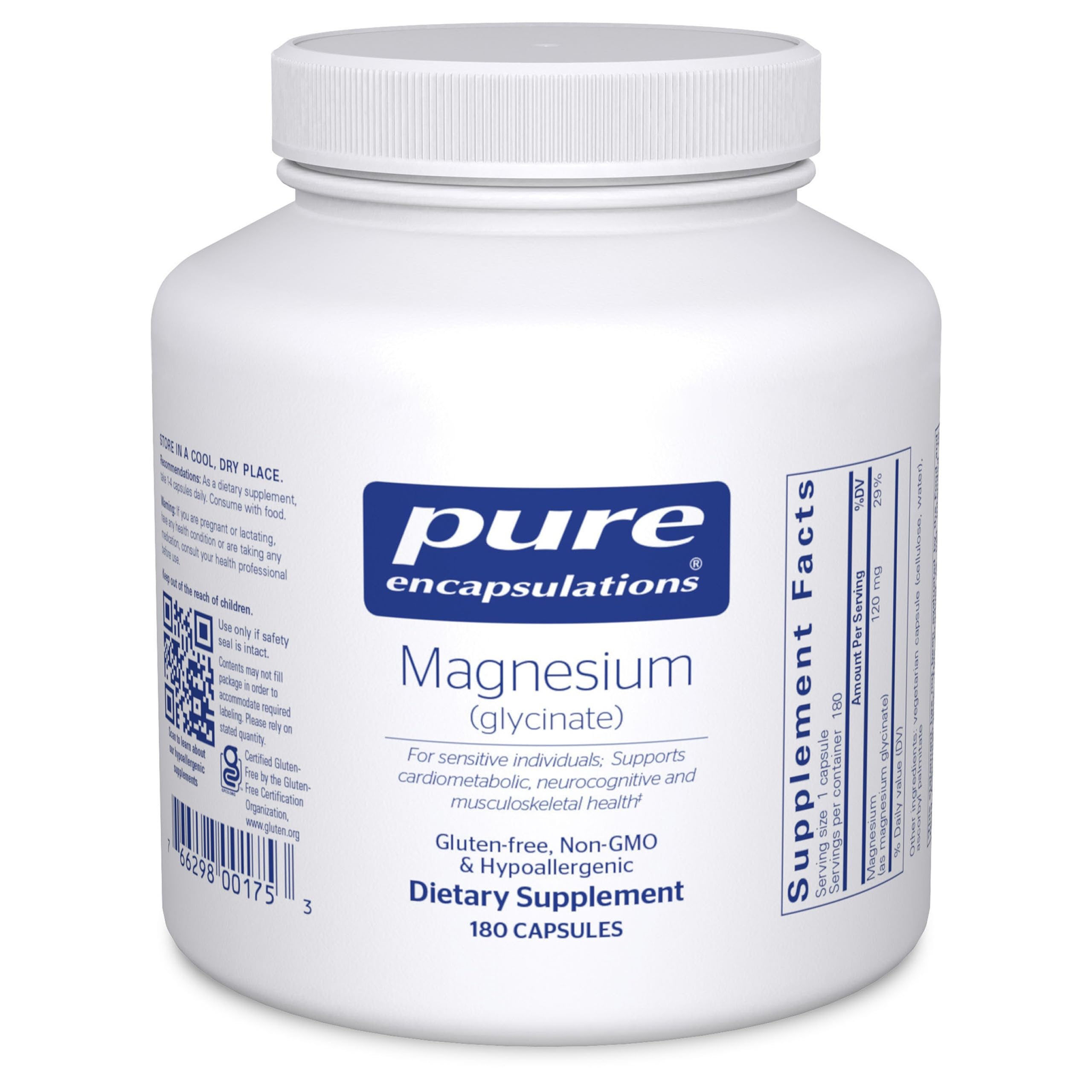 Pure Encapsulations Magnesium (Glycinate) - Supplement to Support Stress Relief, Sleep, Heart Health, Nerves, Muscles, and Metabolism* - with Magnesium Glycinate - 180 Capsules Pure Encapsulations buy supplements canada
