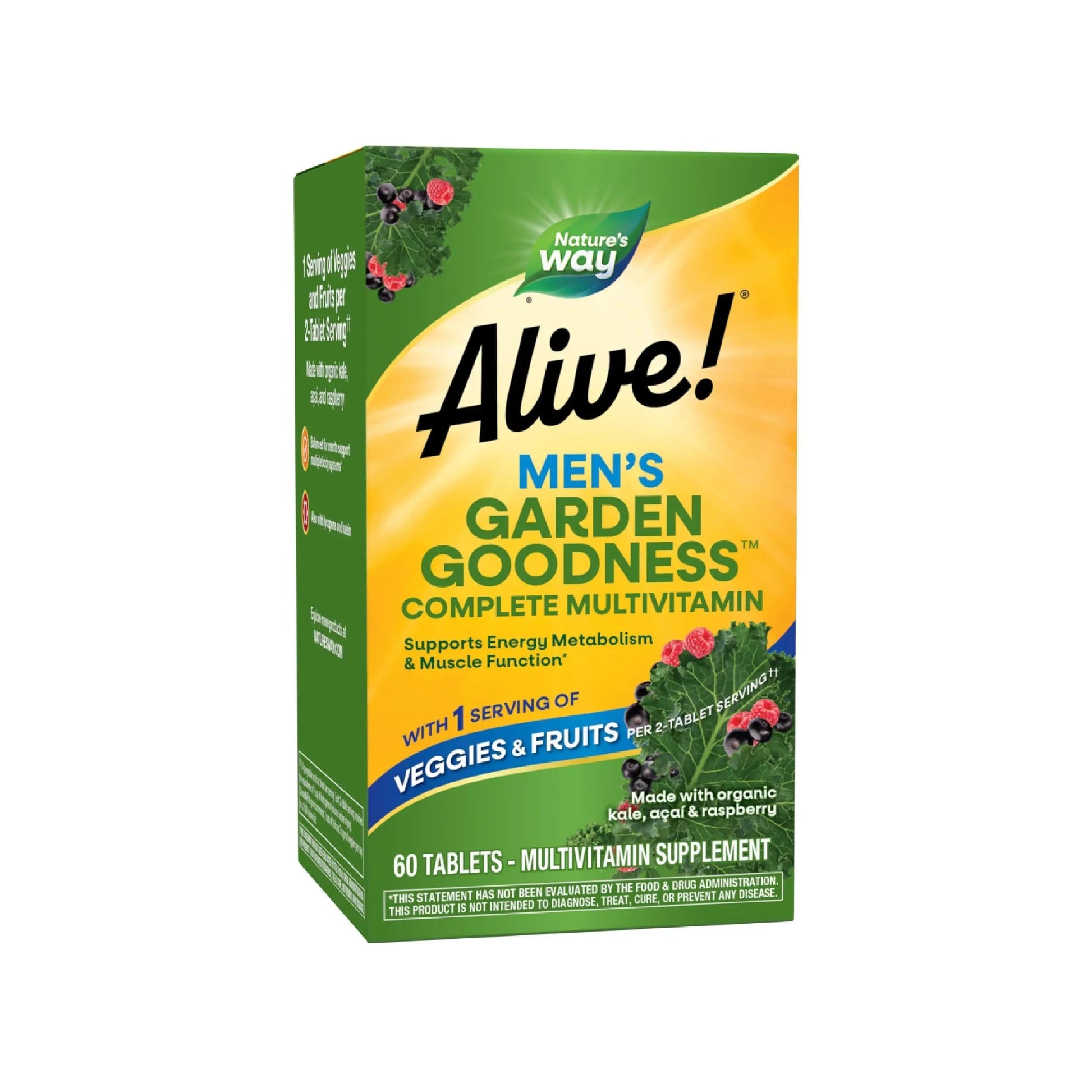 Nature's Way Alive! Garden Goodness Men's Multivitamin, Veggie & Fruit Blend (1400mg per serving), Made with Organic Kale, 60 Count Nature's Way buy supplements canada