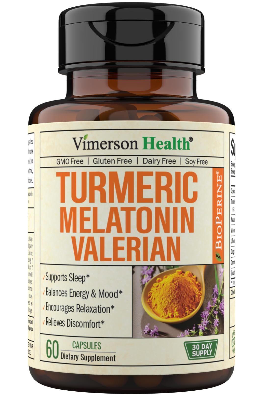 Turmeric, Melatonin & Valerian Root Sleep Aid Supplement. Natural Sleep Aid for Adults Vimerson Health buy supplements canada