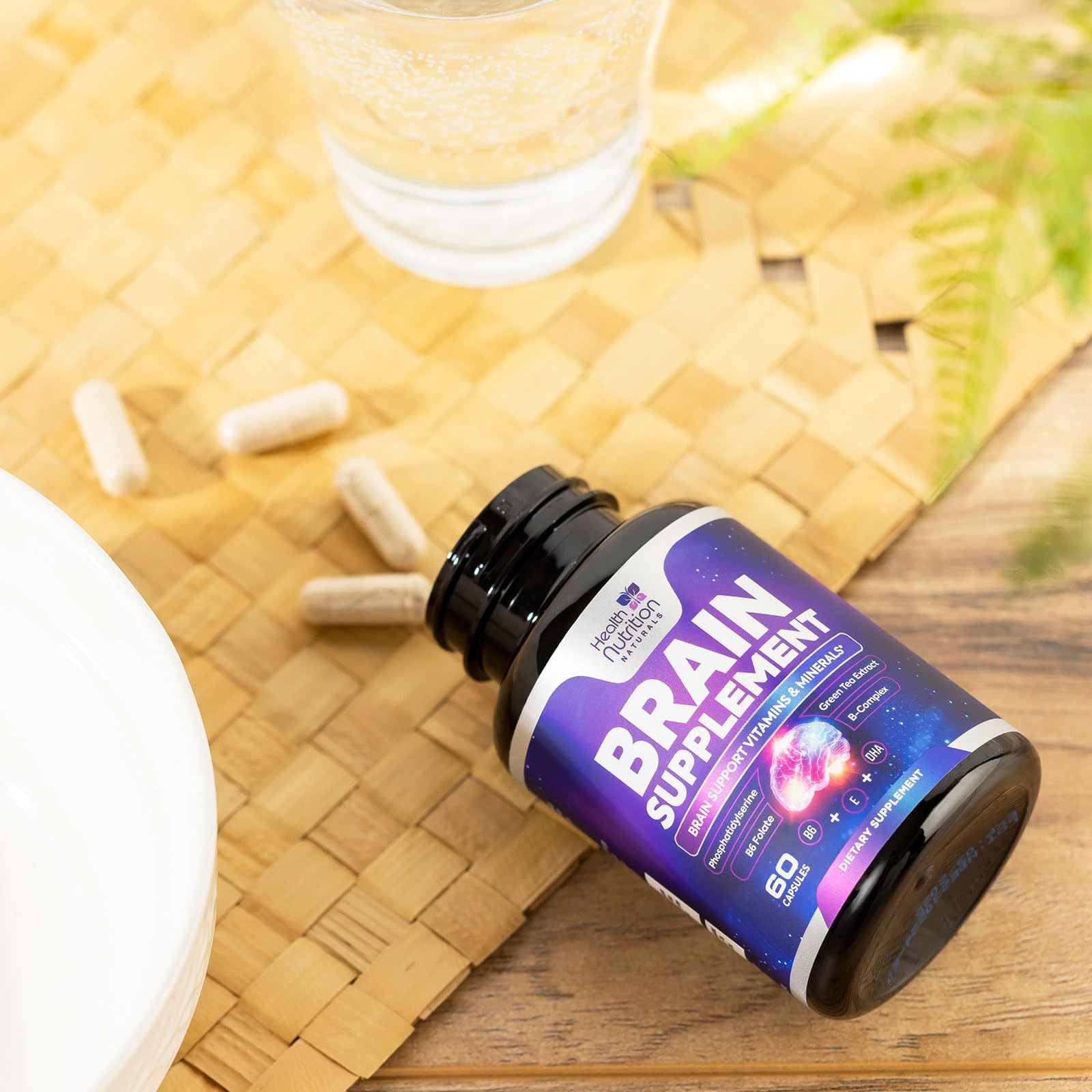 Brain Memory Supplement - 3X Strength Nootropics for Concentration, Clarity & Focus Support - Brain Health Cognitive Vitamins with Bacopa, Phosphatidylserine & DMAE 609mg, Brain Booster, 60 Capsules Health Nutrition Naturals buy supplements canada