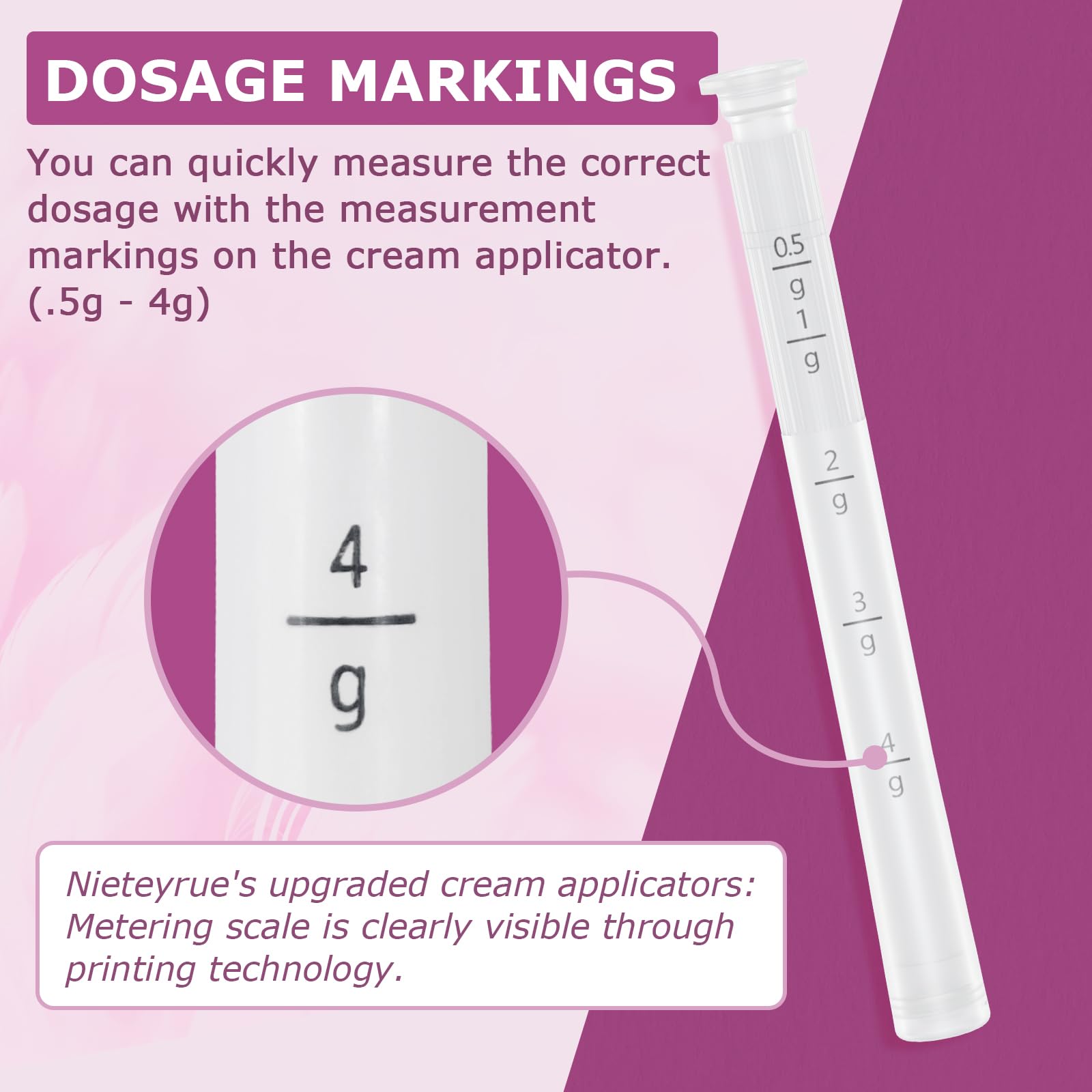 Nieteyrue Plastic Vaginial Cream Applicators (60 Packs) 2024 New Dosage Markings Individually Nieteyrue buy supplements canada