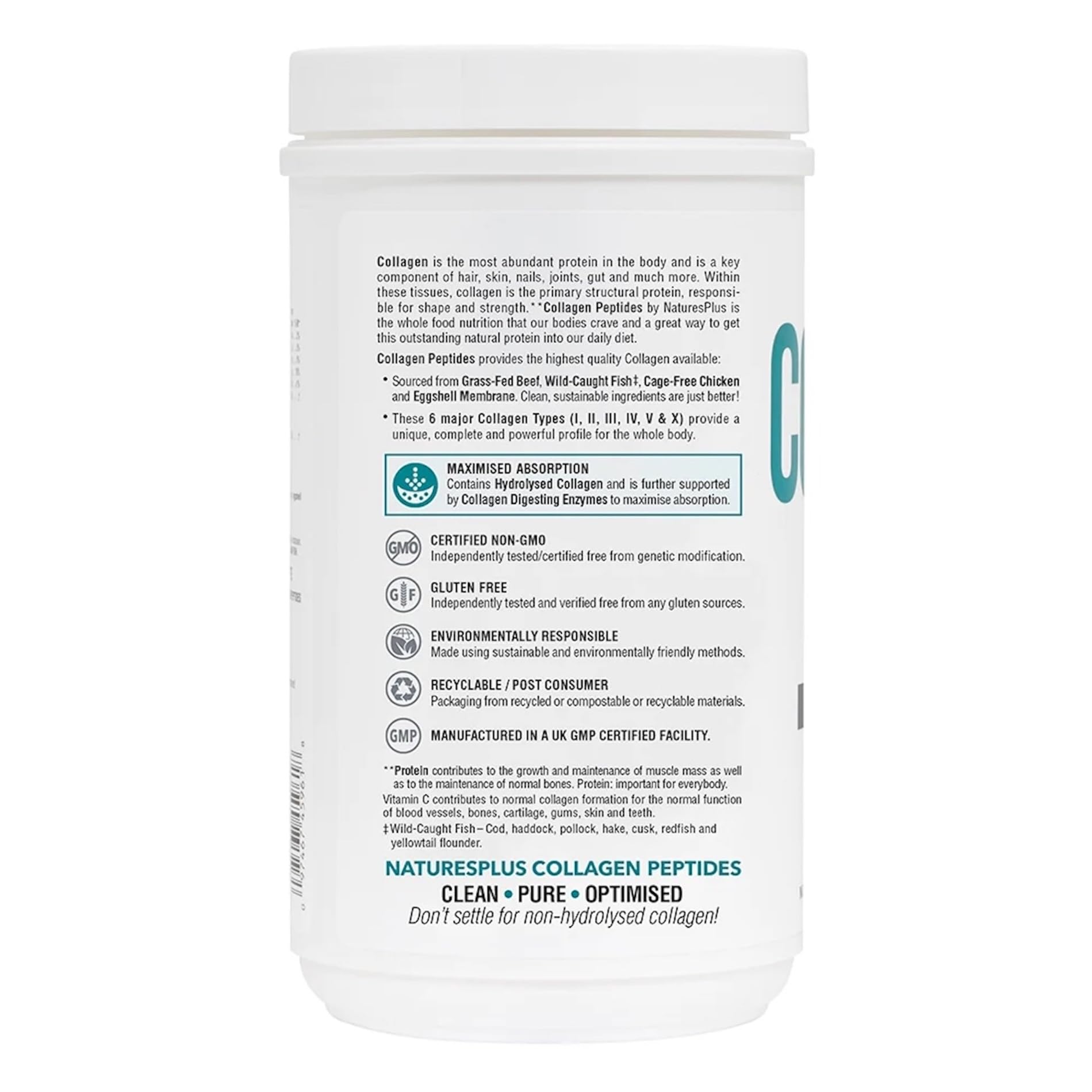 NaturesPlus Collagen Peptides Powder - Premium Hydrolysed Collagen Supplement, 6 Major Types Nature's Plus buy supplements canada