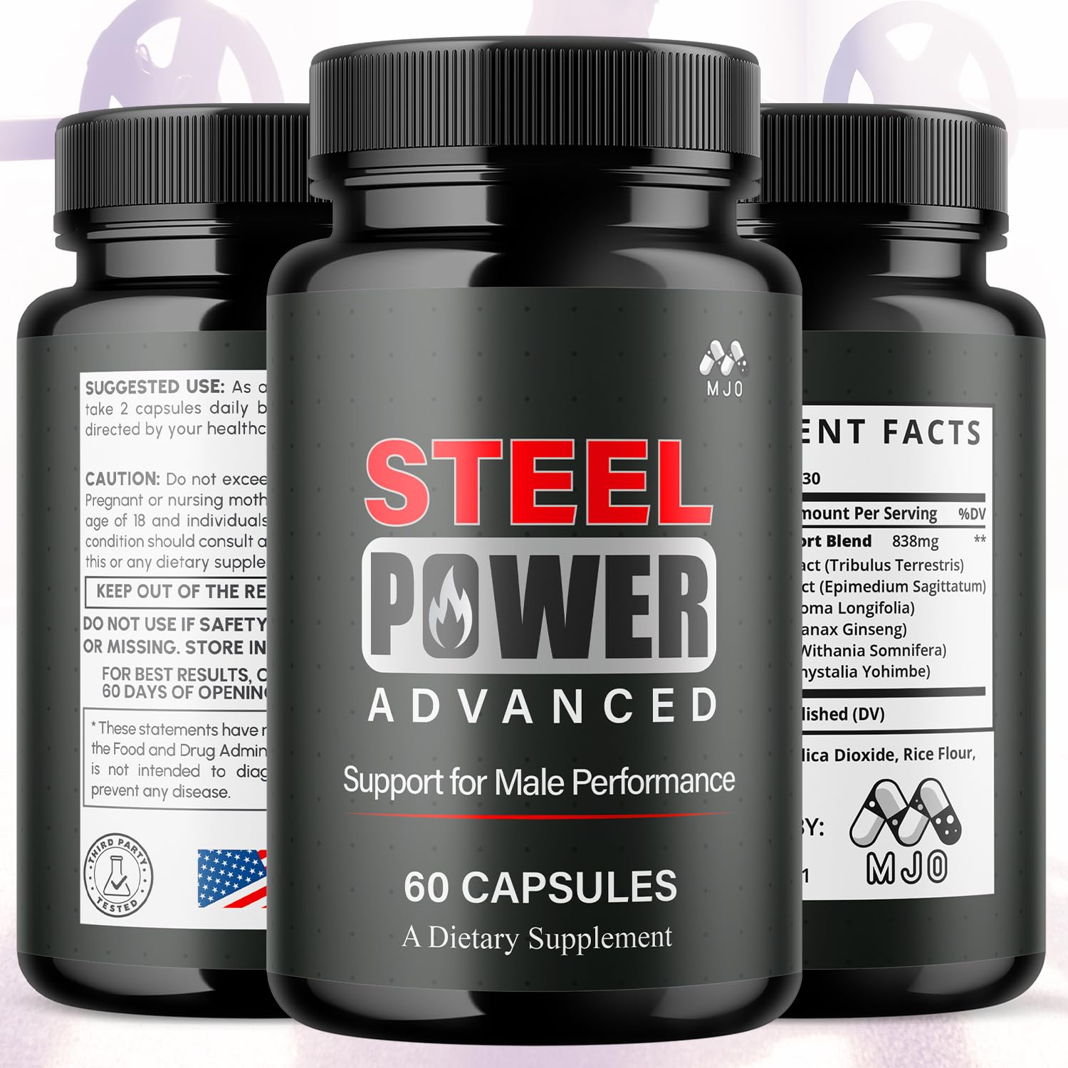 Steel Power Capsules, Official Steel Power for Men with All Natural Ingredients, Advanced SteelPower Men's Health and Wellness Vitamin Formula Pills with Maximum Strength Multivitamins (60 Capsules) MJO buy supplements canada