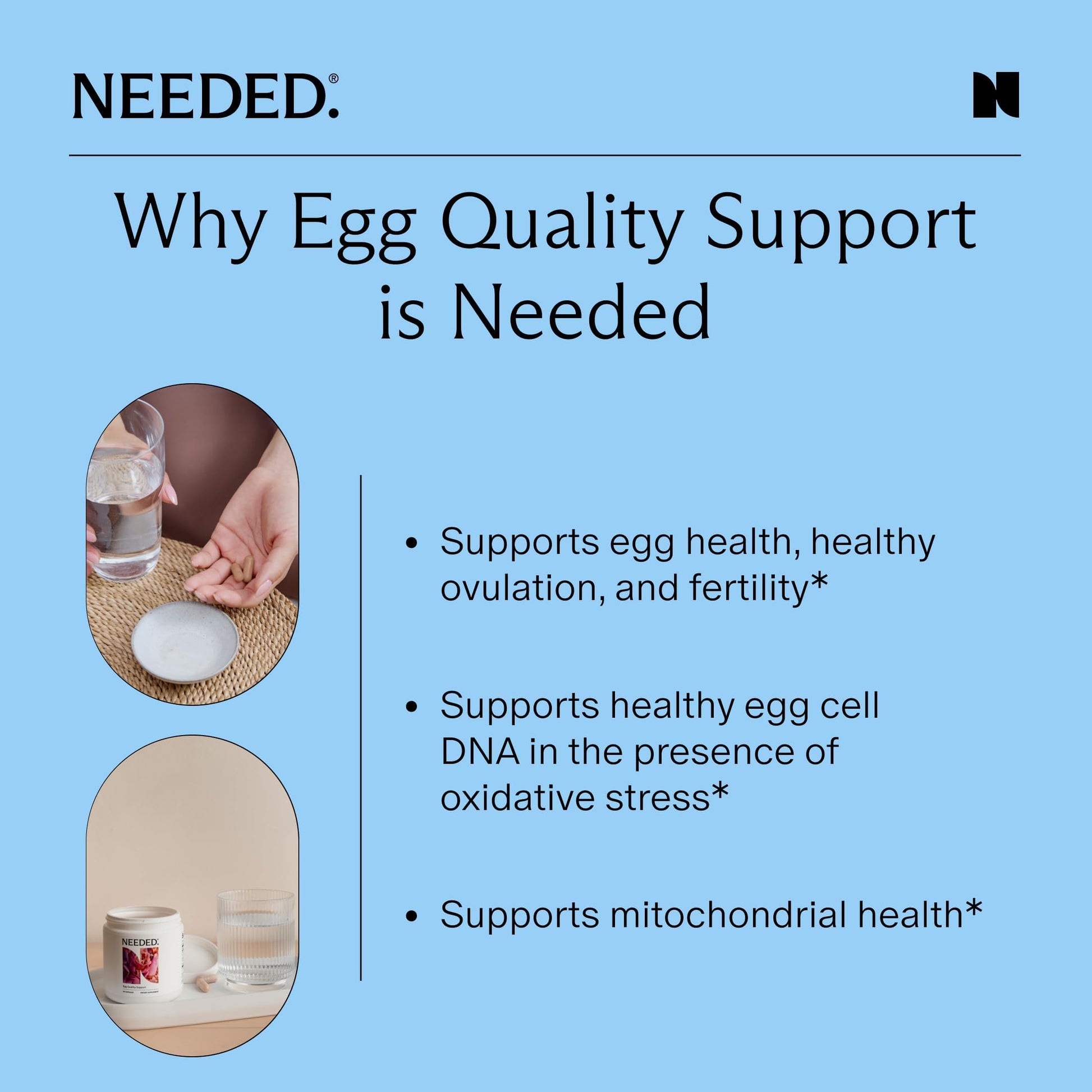 Needed. Egg Quality Support - Optimally Formulated Antioxidants Supplement for Egg Quality - Fertility Support - Fertility Supplement for Women Needed. buy supplements canada