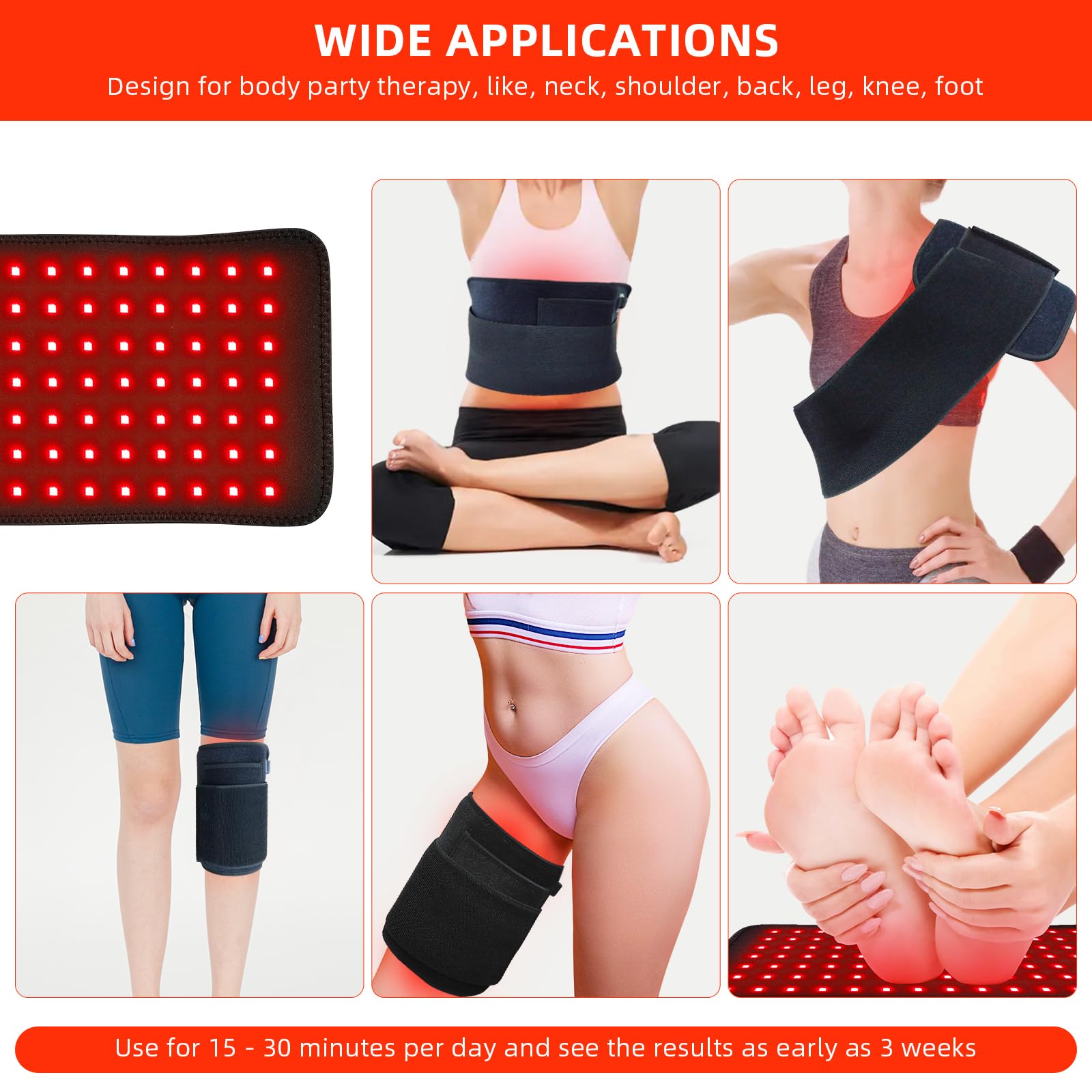 Red Light Therapy Infrared Light Therapy Pad for Body Pain NIR Deep Therapy for Back Knee Hands bonodave buy supplements canada