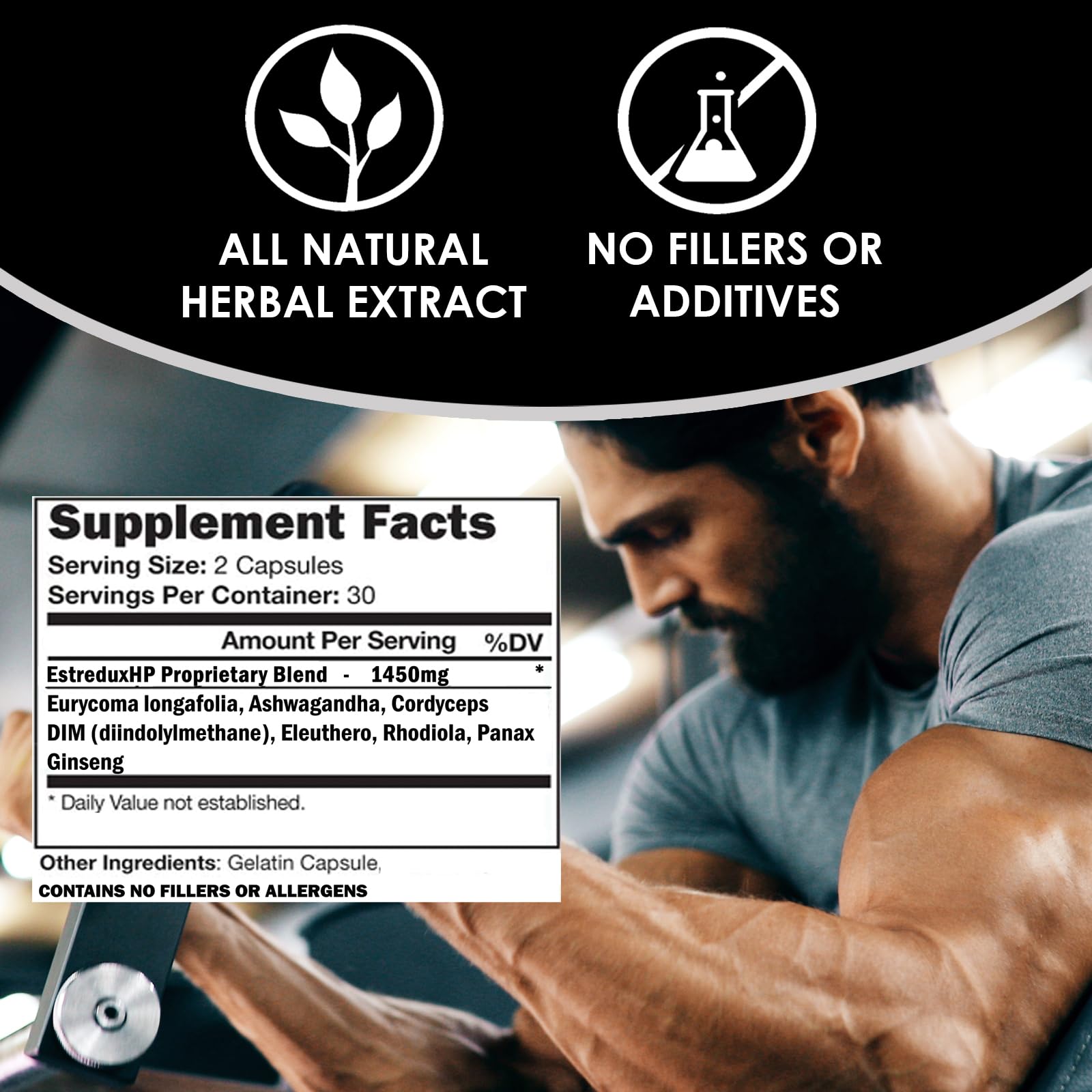 VH Nutrition ESTREDUX HP - with DIM | Estrogen Blocker for Men* | 1450mg of Maximum Strength Hormone Support, Tongkat Ali, Ashwagandha | 60 Capsules VH Nutrition buy supplements canada
