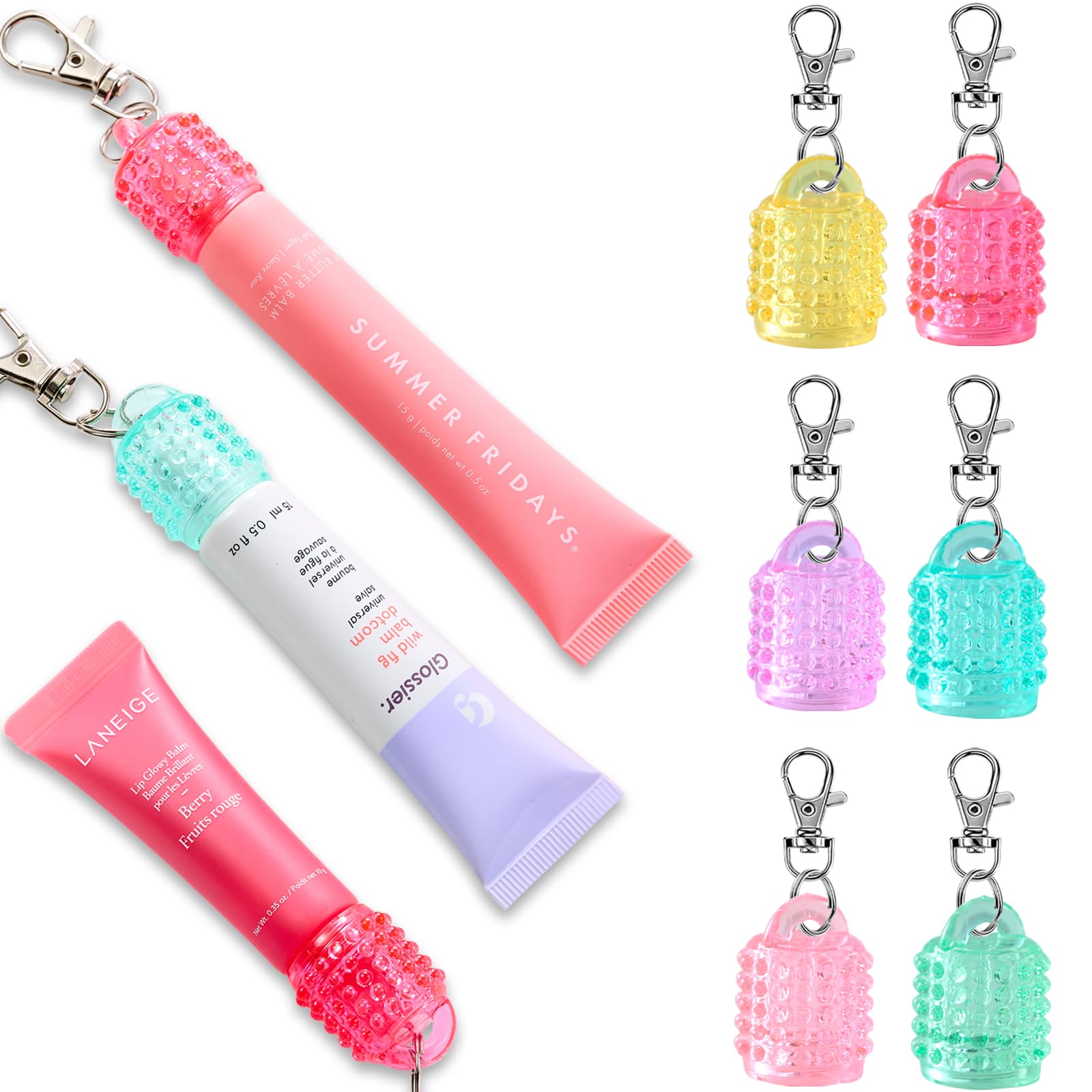 Lip Balm Keychain Cap for Laneige, Summer Friday and Glossier, Lip Balm Holder for Lanyard or Bag, Lip Gloss Keychain for Women,Replacement Cap with Stopper Prevent Spills Cupoita buy supplements canada