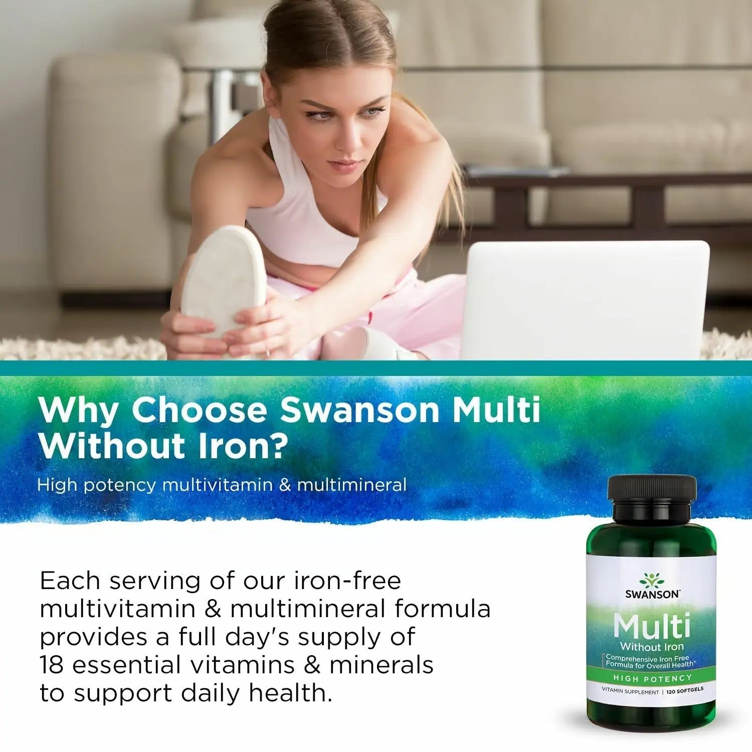 Swanson Multi Without Iron Multivitamin Health Supplement Iron-Free Formula 120 Softgels Sgels (2 Pack) Swanson buy supplements canada