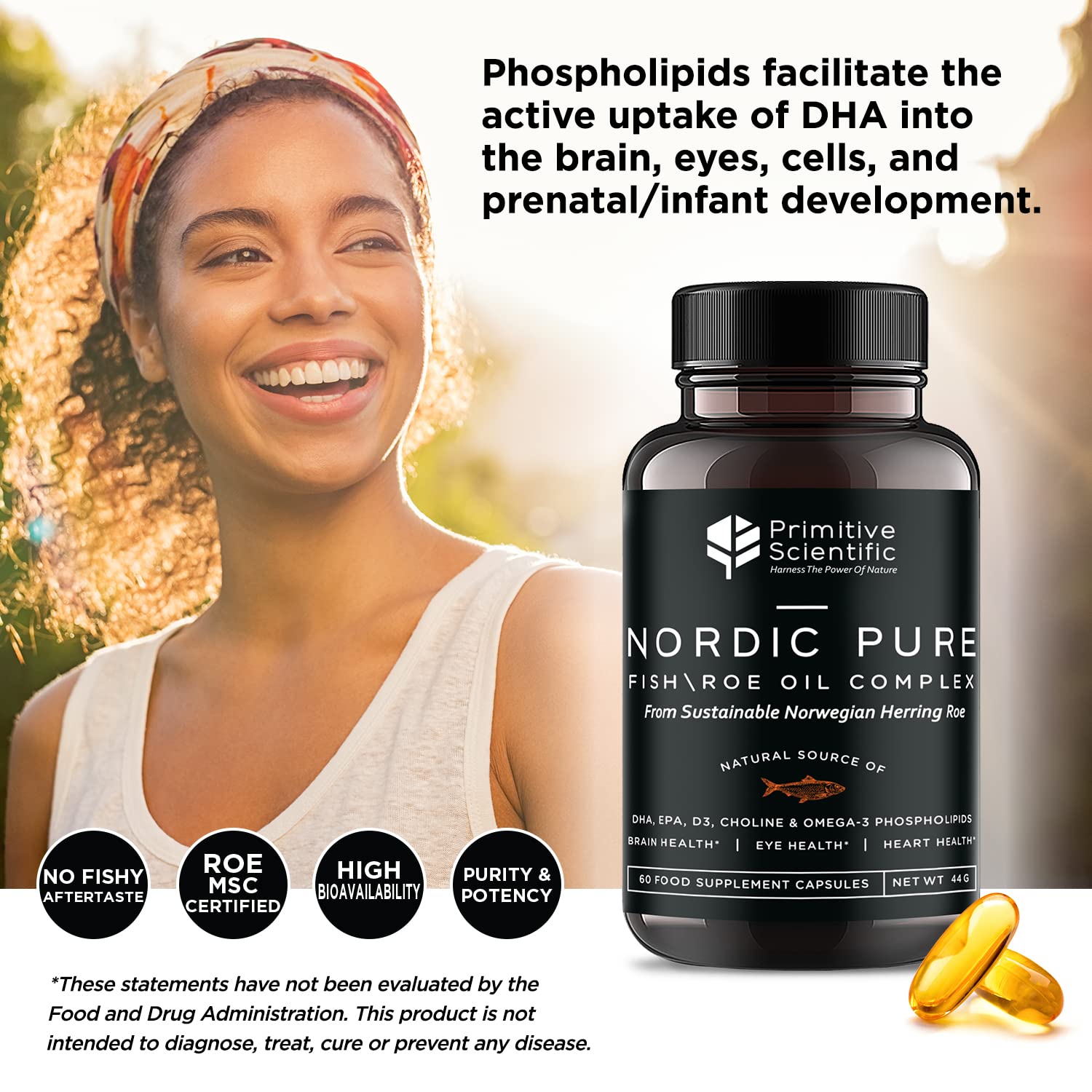 Primitive Scientific Nordic Pure Oil Complex (60 Fish Oil Capsules) for Brain, Immunity & Vision - Heart Supplement w/EPA, DHA, Vitamin D3, Choline - Omega 3 Supplements Primitive Scientific buy supplements canada