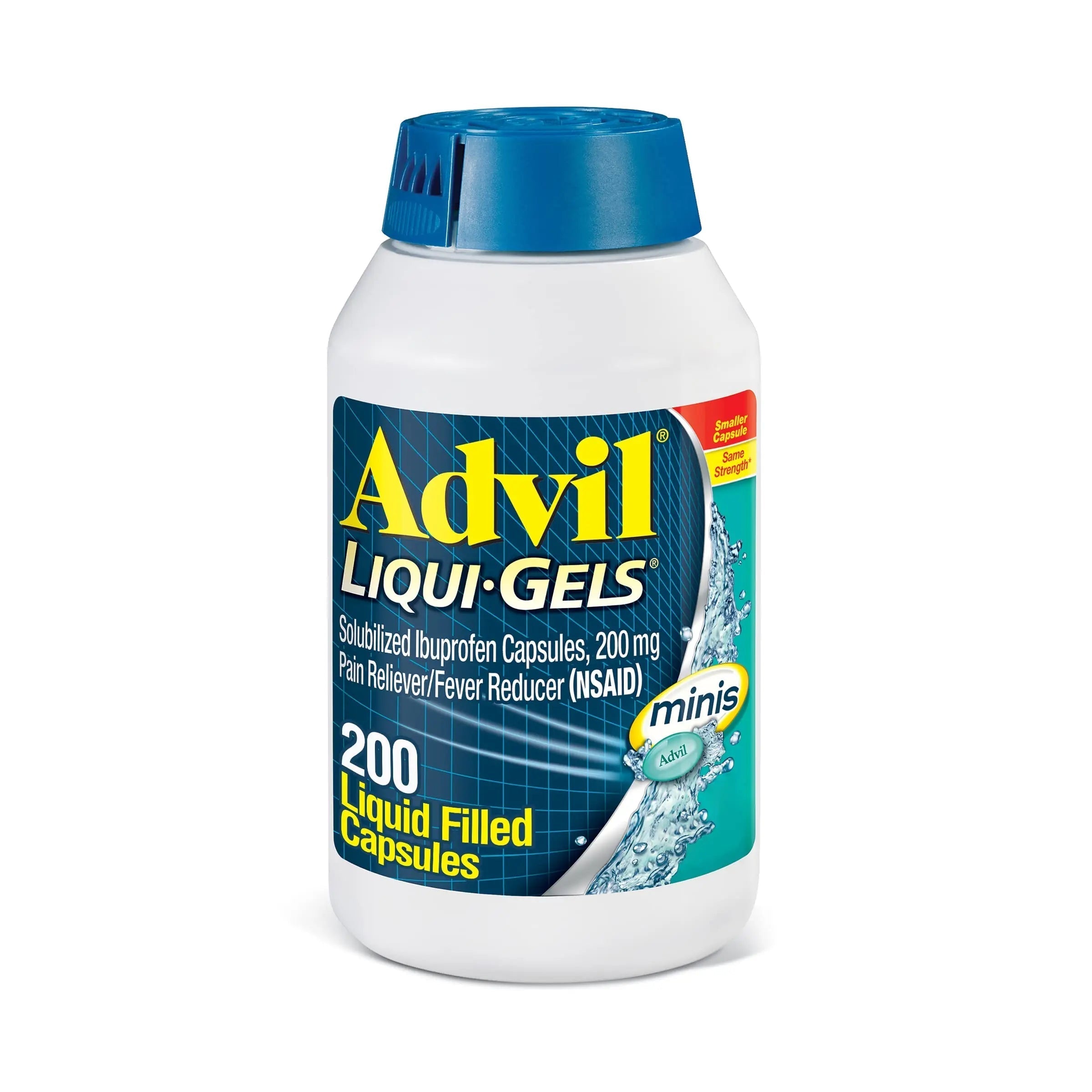Advil Liqui-Gels minis Pain Reliever and Fever Reducer, Pain Medicine for Adults with Ibuprofen 200mg for Pain Relief - 200 Liquid Filled Capsules Advil buy supplements canada
