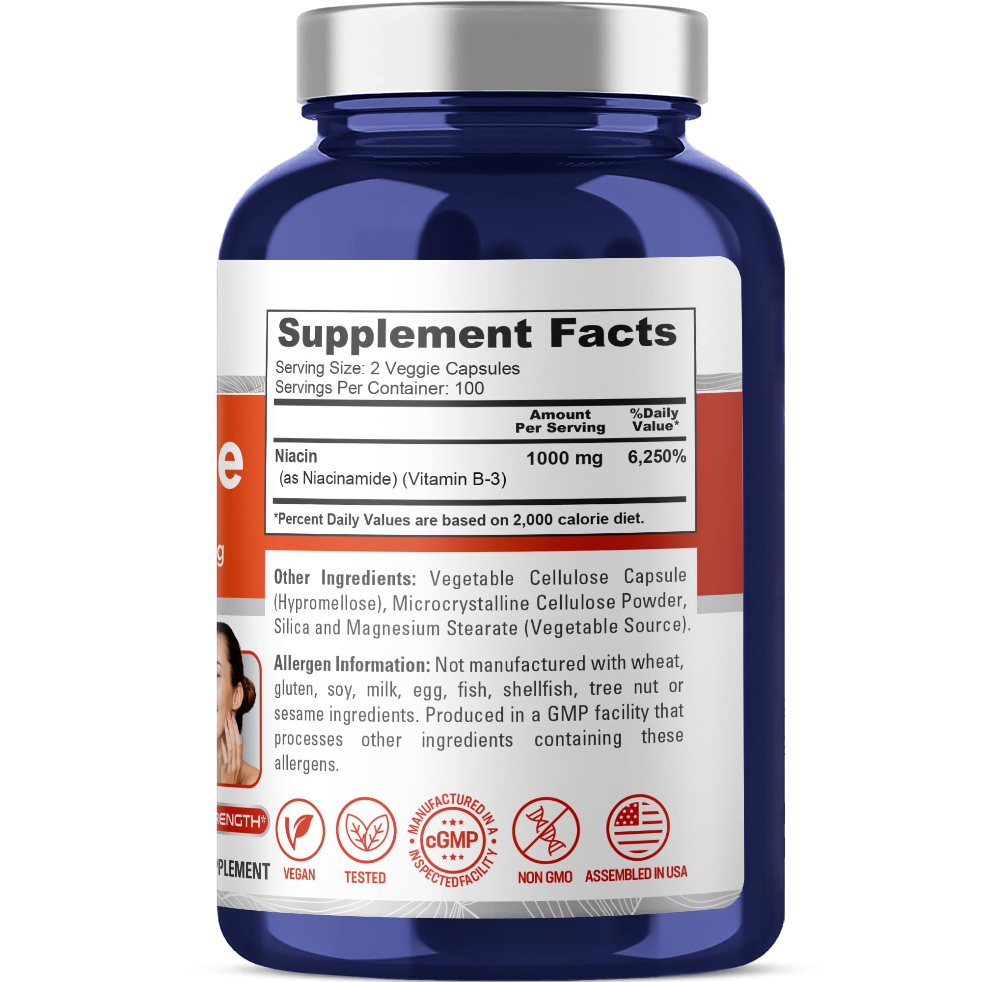 NusaPure Niacinamide 1000mg 200 Veggie Capsules (Non-GMO, Vegan) Flush Free NusaPure buy supplements canada