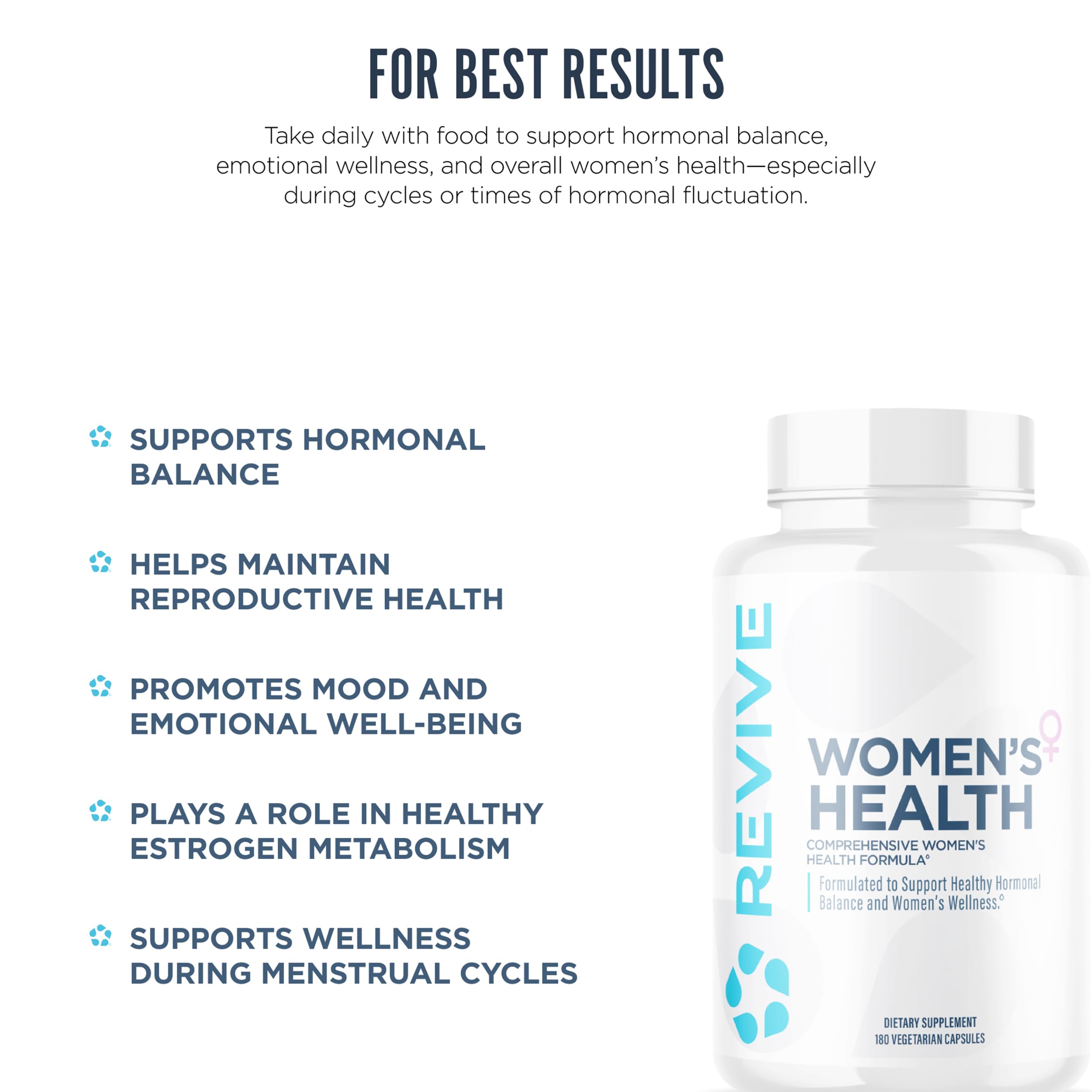 Revive MD Hormone Balance for Women – Hormone Support Supplement w/Myo-Inositol, Chaste Berry, DIM, Vitamins C & E, Evening Primrose Oil – Health & Hormonal Balance (180 Capsules, 30 Servings) Revive buy supplements canada