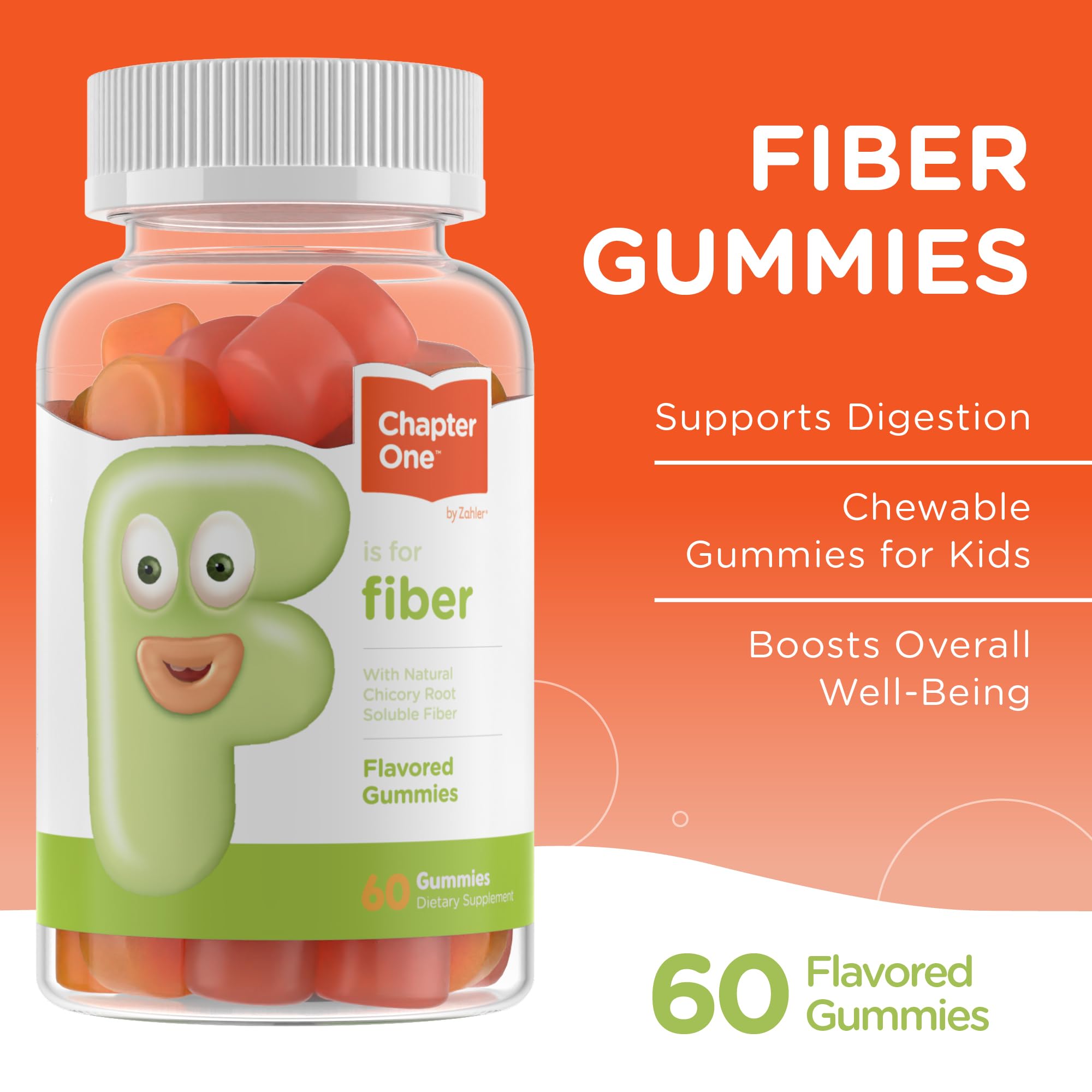 Zahler Chapter One Fiber Gummies - Soluble Fiber for Digestive Health Support - Flavored Gummies for Kids - Natural Chicory Root - Kosher, Dairy-Free, Zahler buy supplements canada