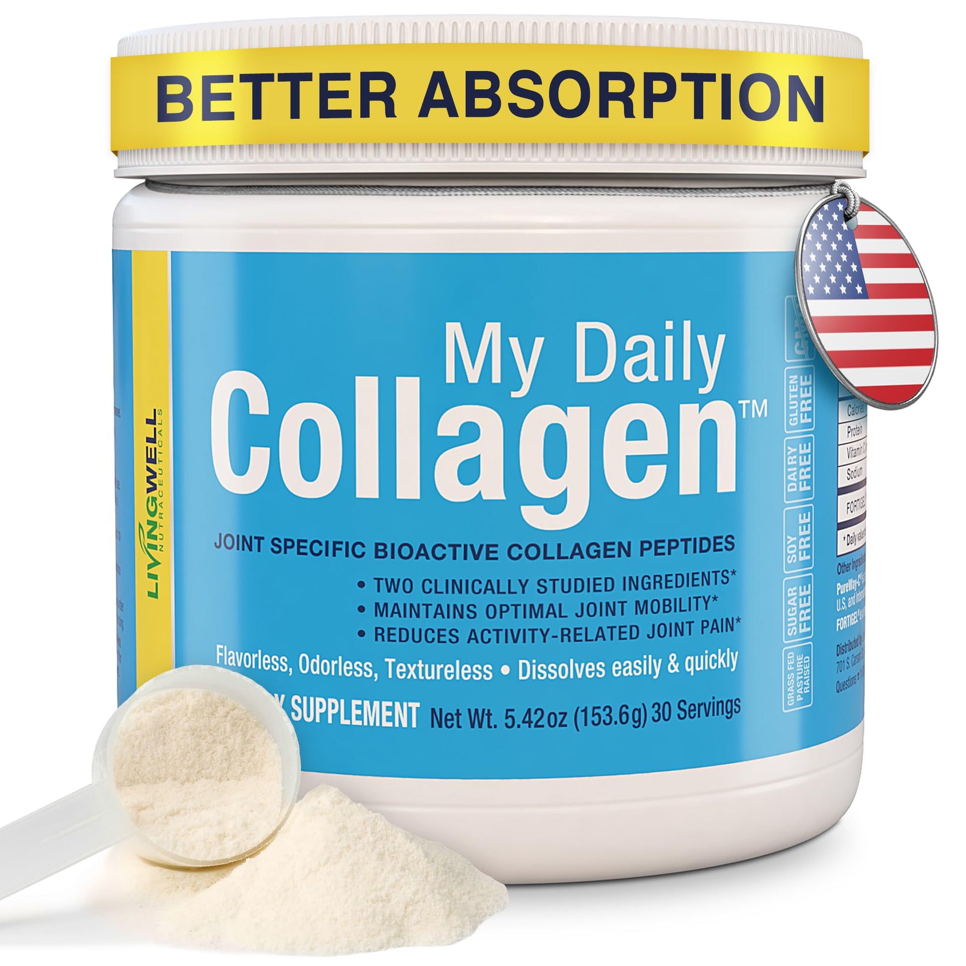 Premium Collagen Peptides Type 1 & 3 Collagen Powder - Hydrolyzed Bovine with Protein & Vitamin C – Unflavored Powdered Peptides Protein for Men and Women Joint & Cartilage Health – 30 Servings My Daily Collagen buy supplements canada