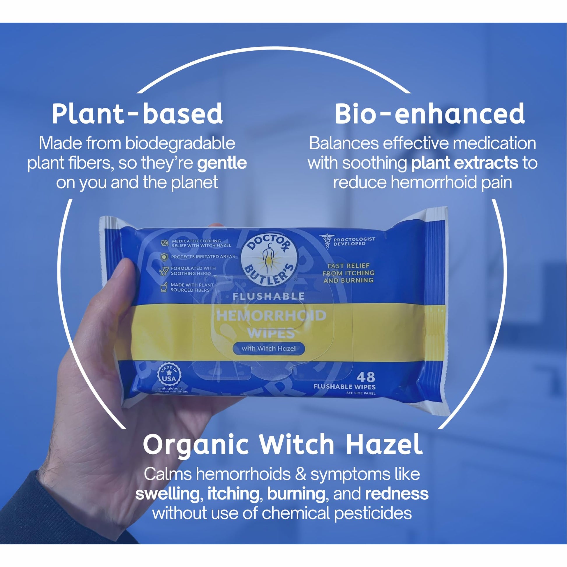 Doctor Butler's Flushable Hemorrhoid Wipes – Flushable Wipes with Witch Hazel to Soothe and Bring Relief from Discomfort Associated with Hemorrhoids (48 Wipes) Doctor Butler's buy supplements canada