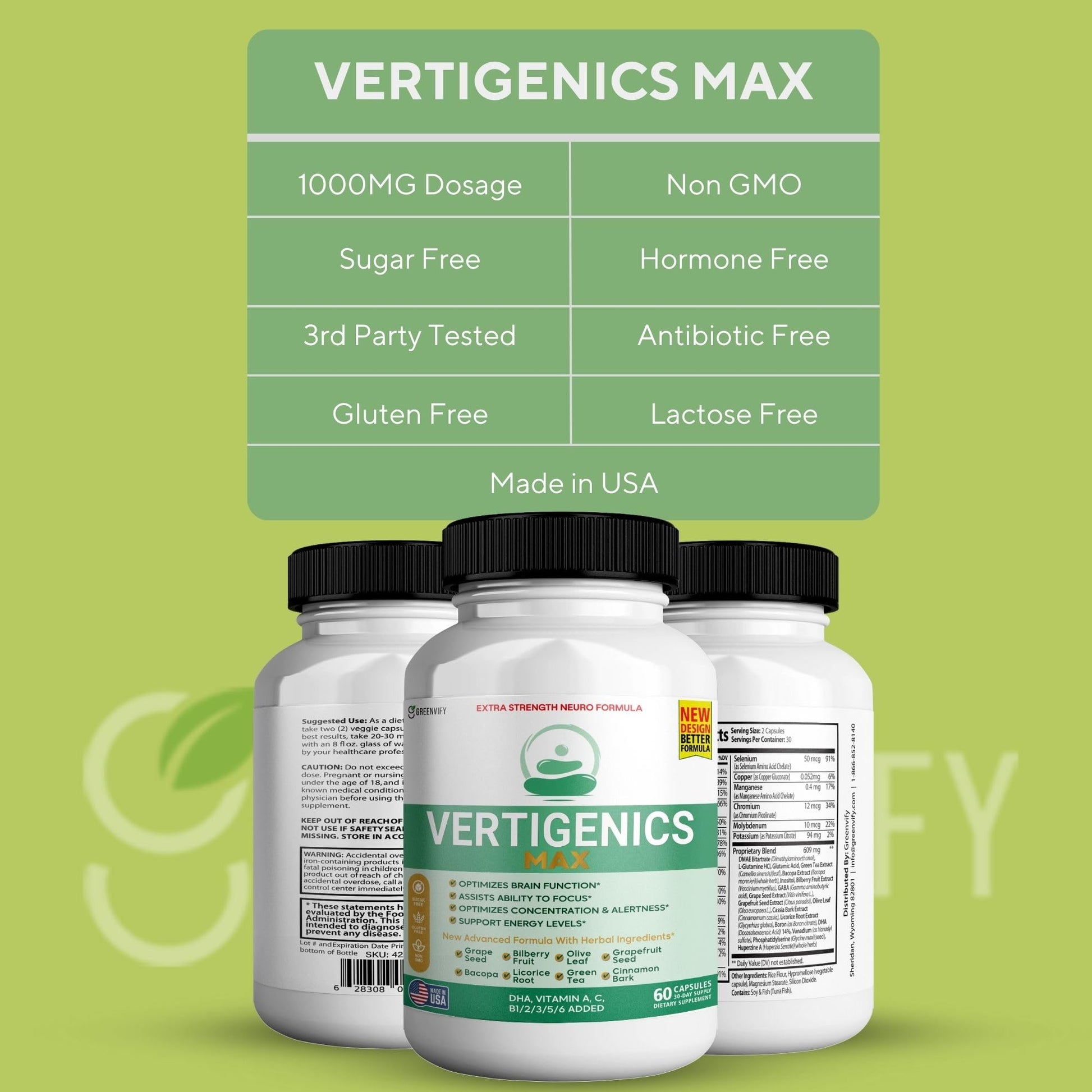 Vertigenics Max – Brain & Focus Support Supplement – Extra Strength Neuro Formula with Vitamins, Minerals & Herbal Blend – Supports Clarity, Alertness & Energy – 60 Capsules (1) Vertigenics buy supplements canada