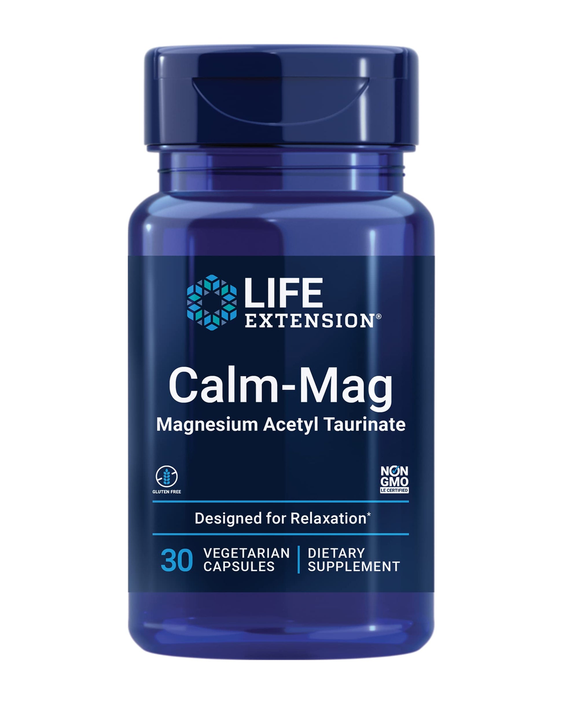 Life Extension Calm-Mag, Magnesium Acetyl taurinate, Daily Stress Management Formula, Supports Calmness and Relaxation, Gluten-Free, Non-GMO, Vegetarian, 30 Capsules Life Extension buy supplements canada