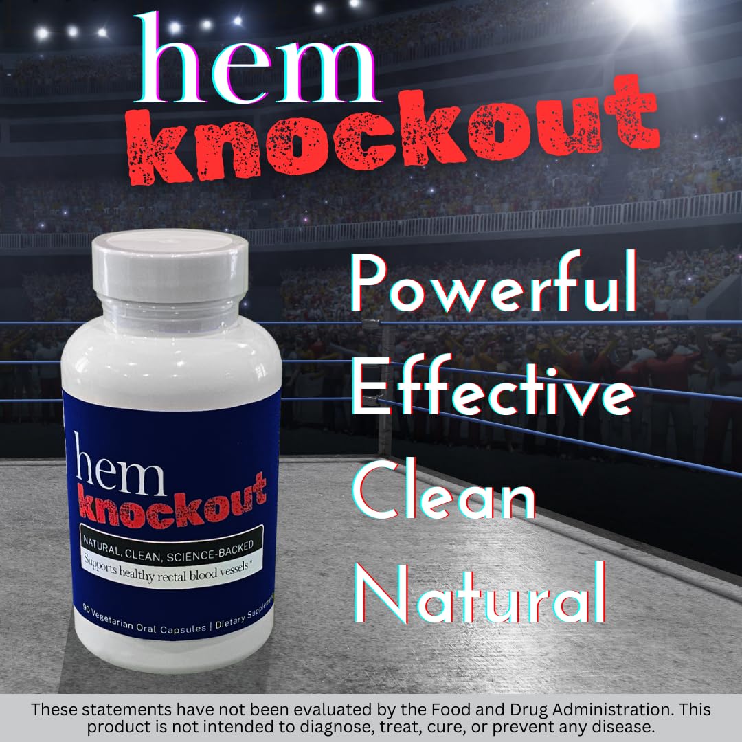 Hem Knockout Internal Hemorrhoid Relief Supplement- Fast-Acting Pills for Pain, Swelling & Bleeding - Natural Vein Strengthening Formula - 90 Day Supply - Made in USA Hem Knockout buy supplements canada