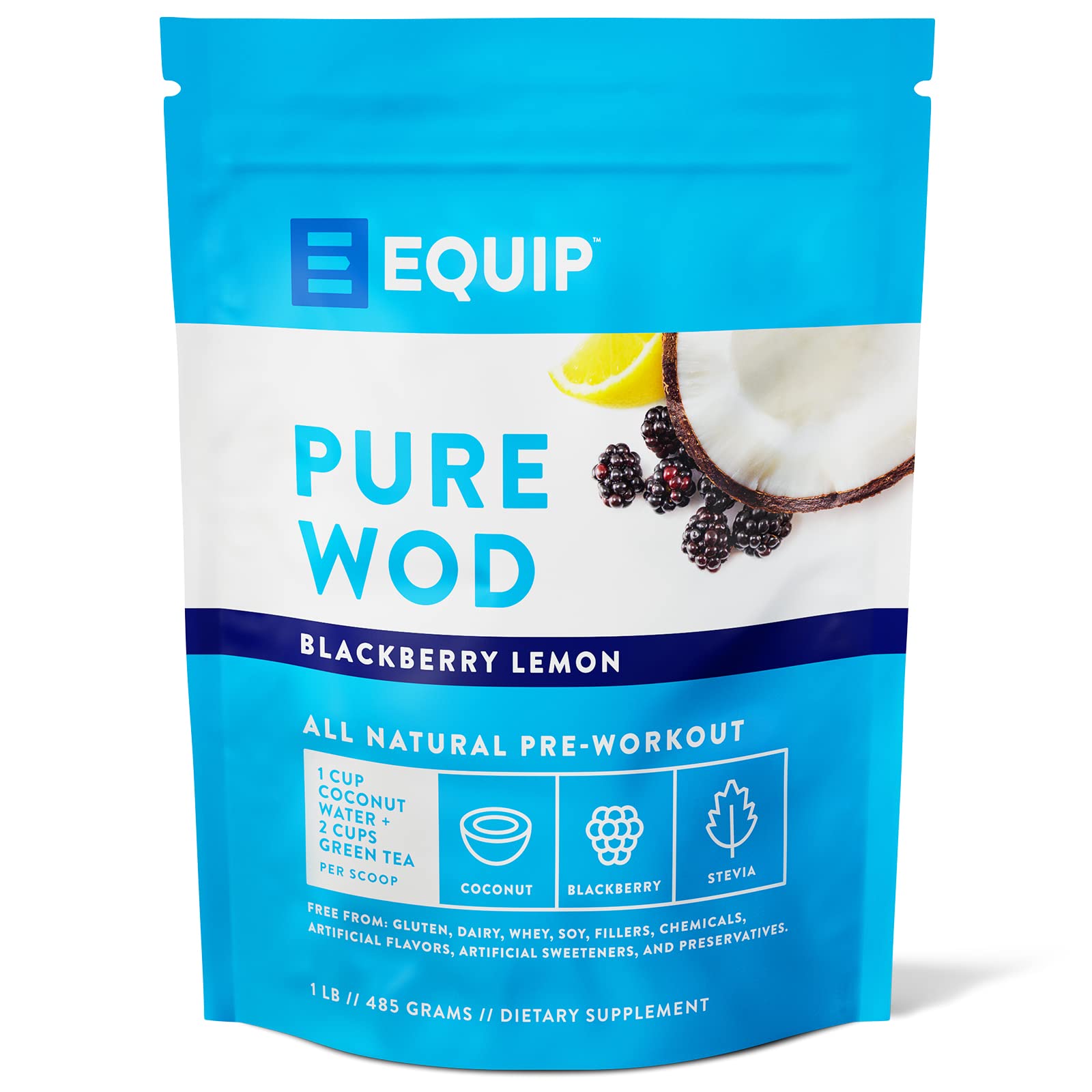 Equip Foods PureWOD All Natural Pre-Workout Powder - 200mg Green Tea Caffeine, BCAA Equip buy supplements canada