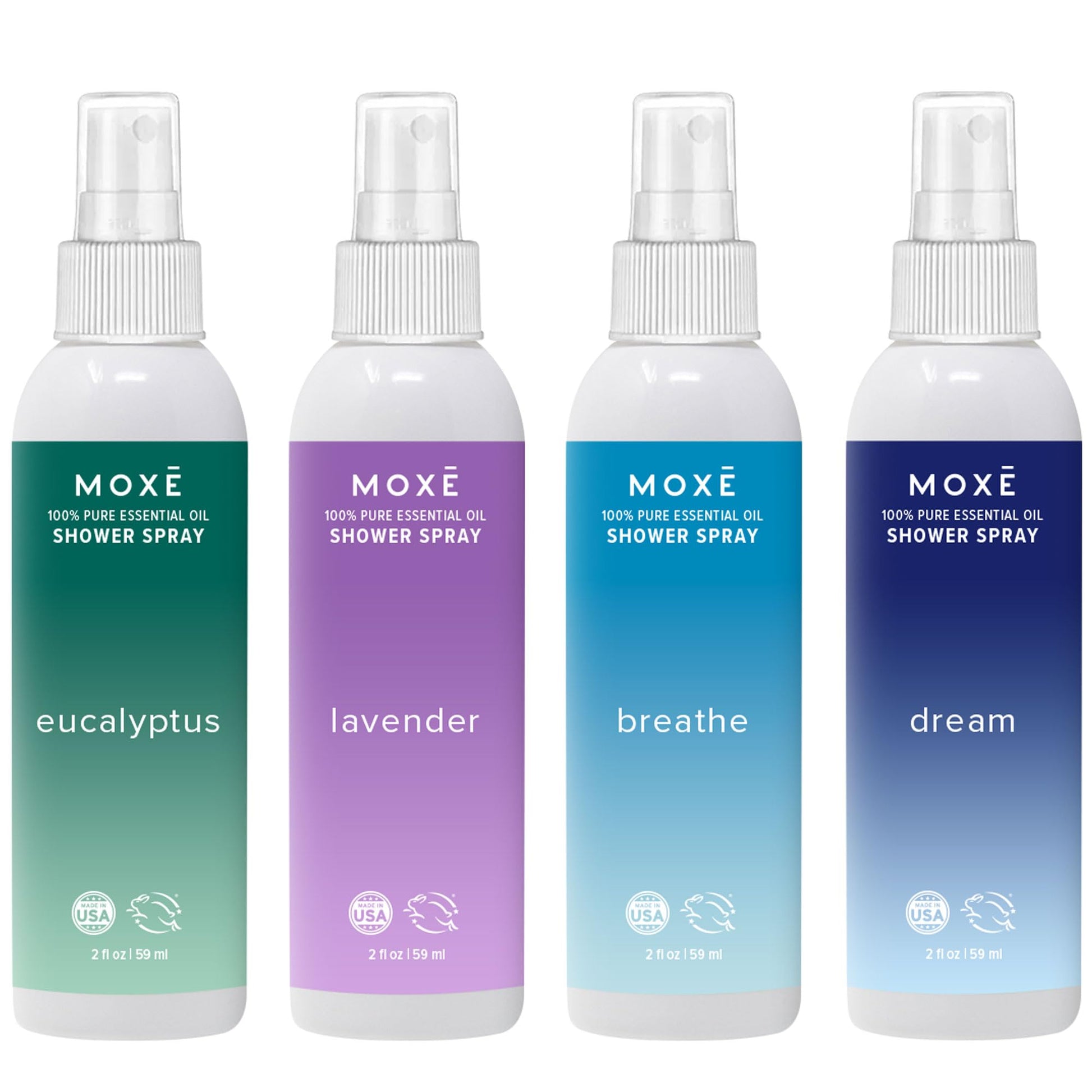 MOXE Aromatherapy Shower Mist Variety Pack, Eucalyptus, Lavender, Breathe and Dream MOXE buy supplements canada