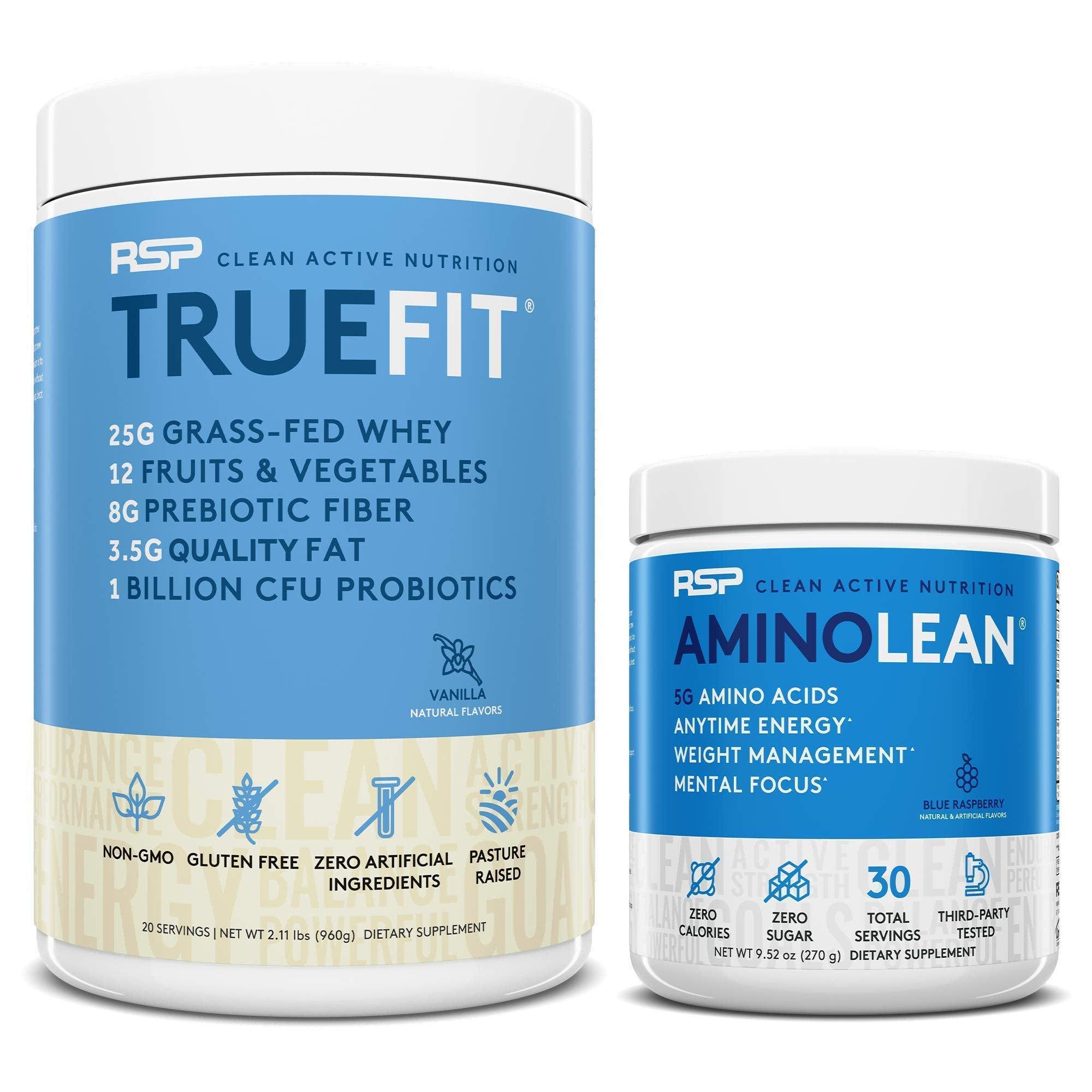 RSP NUTRITION AminoLean Pre Workout Energy (Blue Raspberry 30 Servings) with TrueFit RSP NUTRITION buy supplements canada
