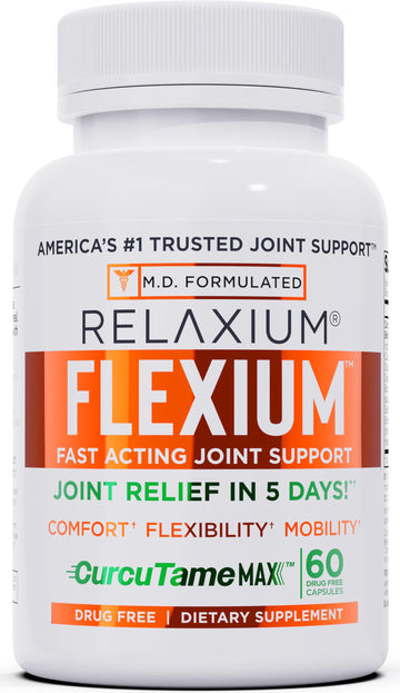 Relaxium Flexium Joint Support Supplement, Drug-Free, with CurcuTame Blend, Turmeric Supplement Formulated to Support Comfort and Mobility, 60 Capsules Relaxium buy supplements canada