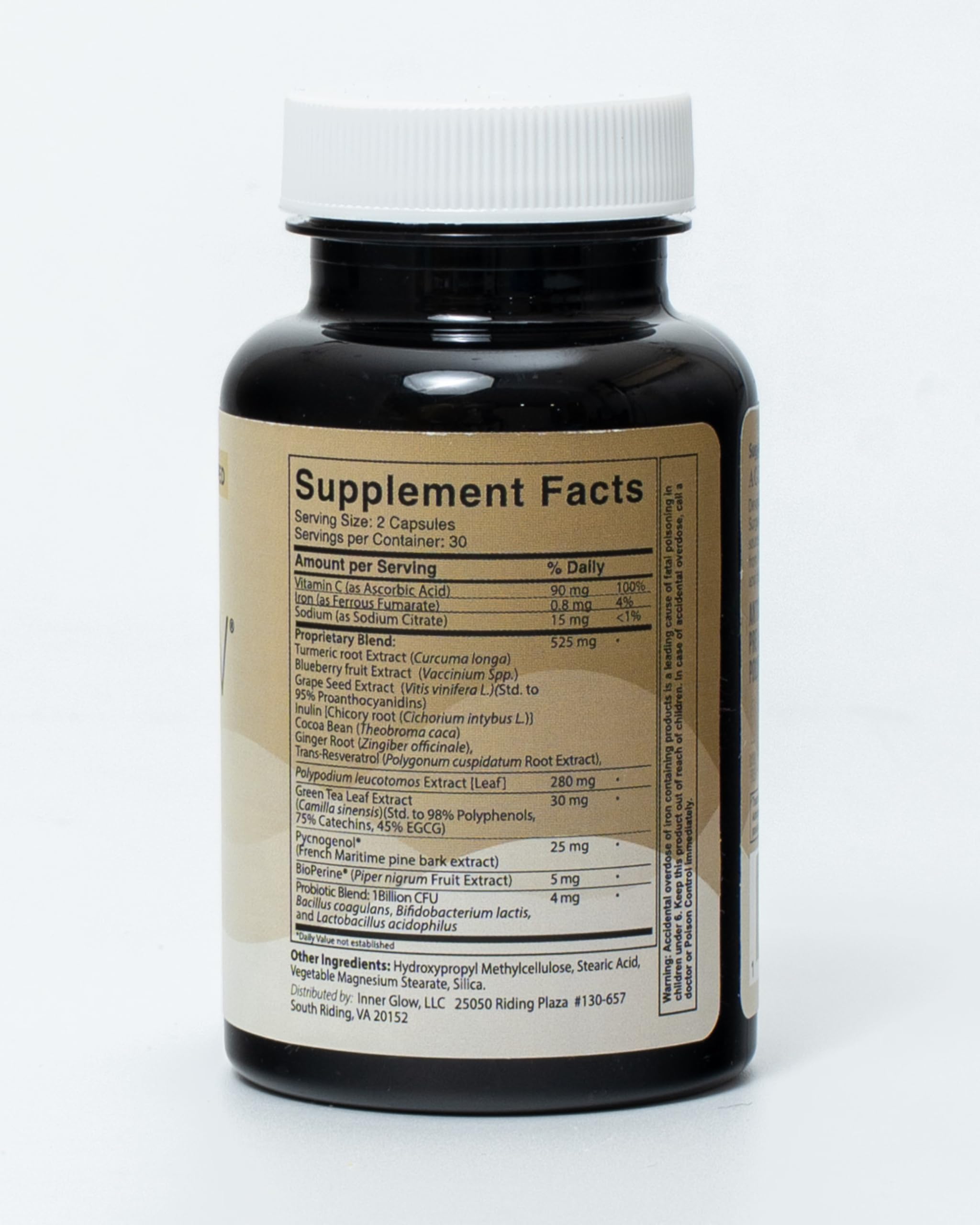 Inner Glow Age Defense Vitamins - Dermatologist and Plastic Surgeon Developed to Fight photoaging and Melasma, Polypodium Leucotomos Antioxidant Formula – Vegan, Gluten-Free – 60 Capsules Inner Glow buy supplements canada