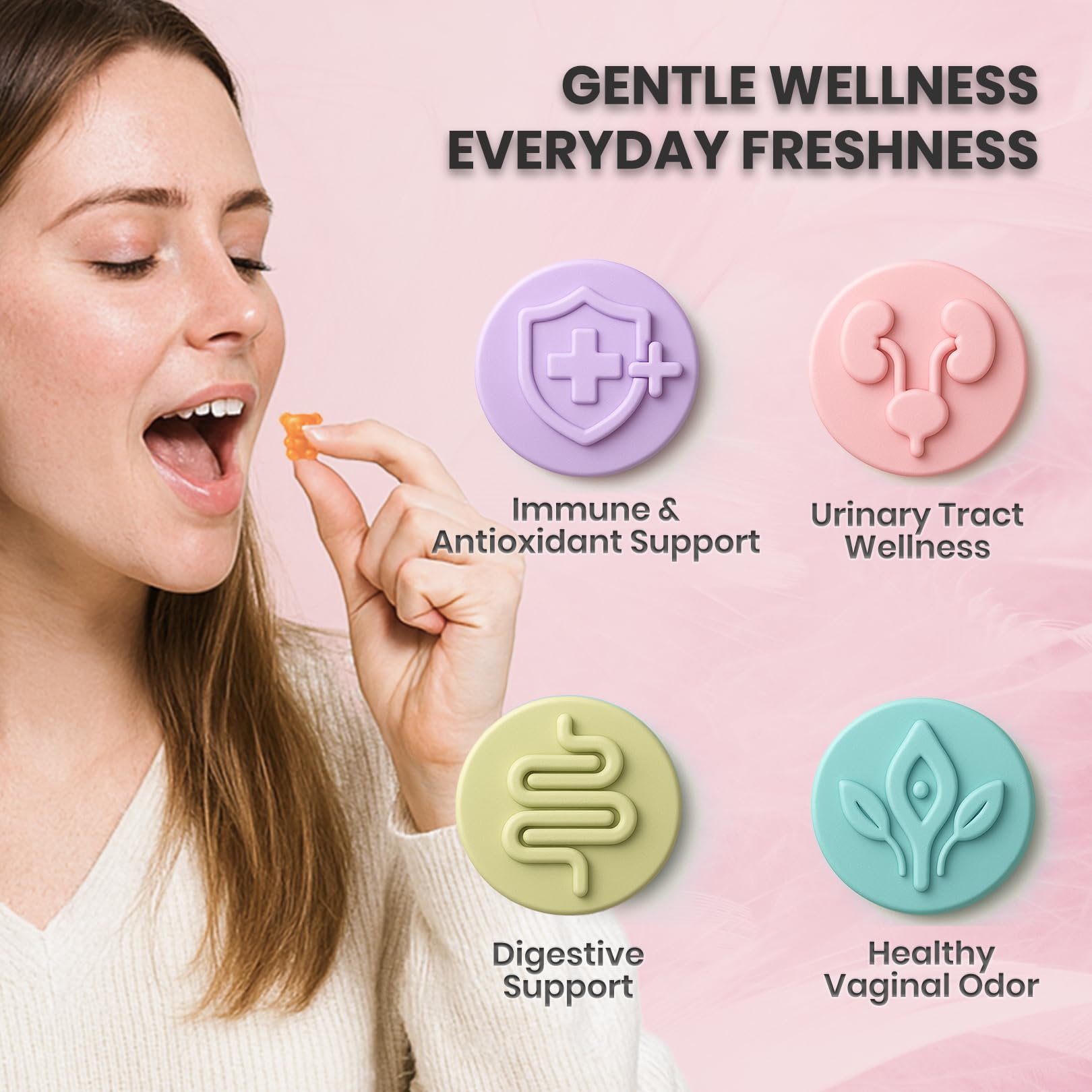 NUTRAJOY Premium Feminine Balance Gummies, for Women's Ph Health, Vaginal Wellness Support, Immune Support, Energy Support, Hawaiian Pineapple, Vegan Gluten-Free, 60 Gummies NUTRAJOY buy supplements canada