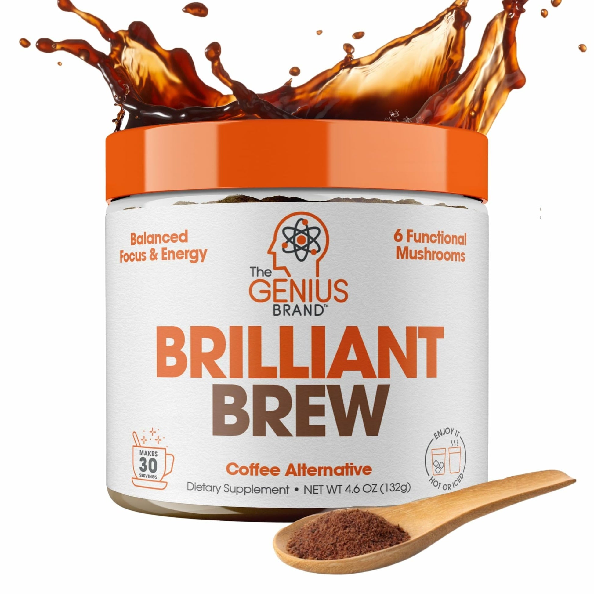 The Genius Brand Genius Brilliant Brew - Natural Coffee Substitute for Clear Thinking, Energy & Immune Support - No Crash or Jitters - Powered by Nootropics - Non-GMO - 30 Servings - Sweet Cocoa The Genius Brand buy supplements canada