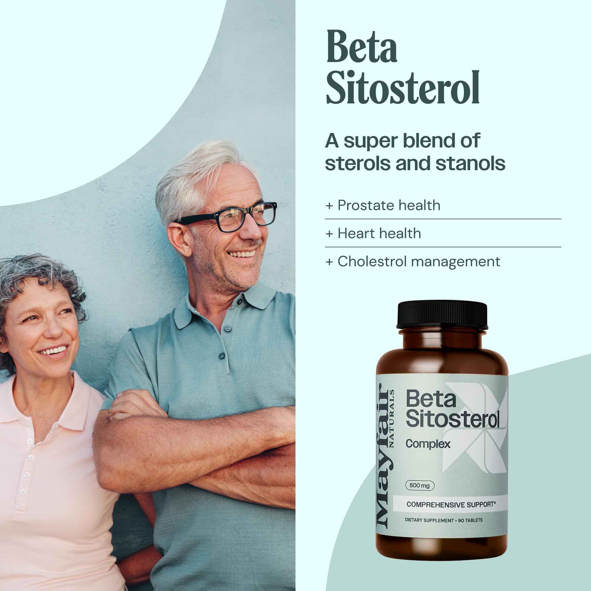 Mayfair Naturals Beta Sitosterol Complex (2 Pack), 500mg, Plant Sourced, 90 Tablets Each (180 Total), Comprehensive Support Supplement Mayfair Naturals buy supplements canada