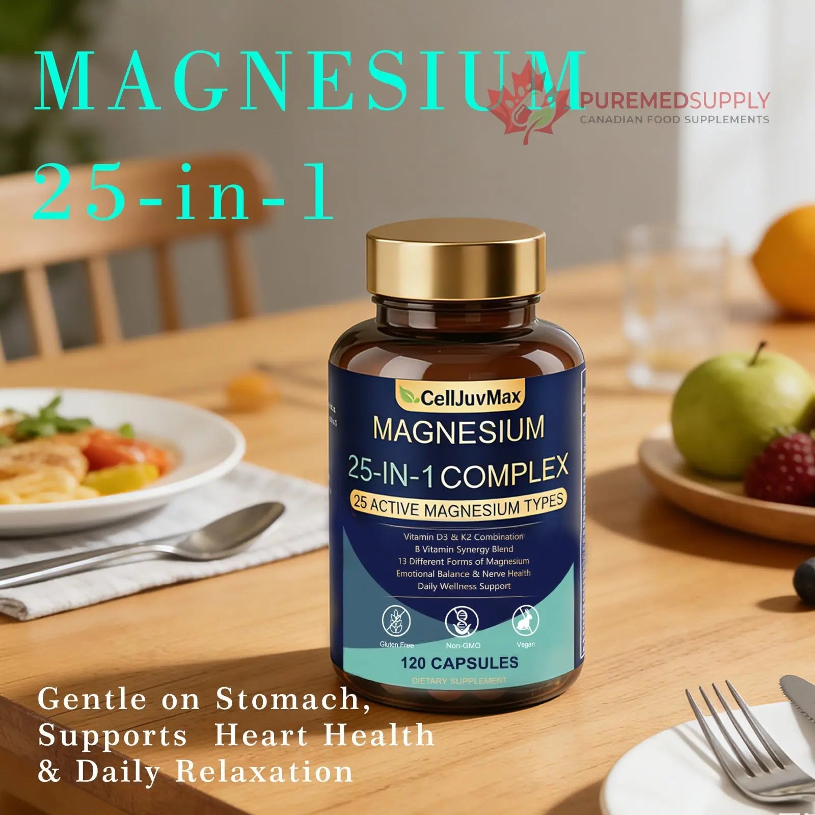 25-in-1 Magnesium Complex | Multi-Form Absorbable Blend for Daily Nutritional Support, 120 Vegan Caps (1) PBZPBZ buy supplements canada