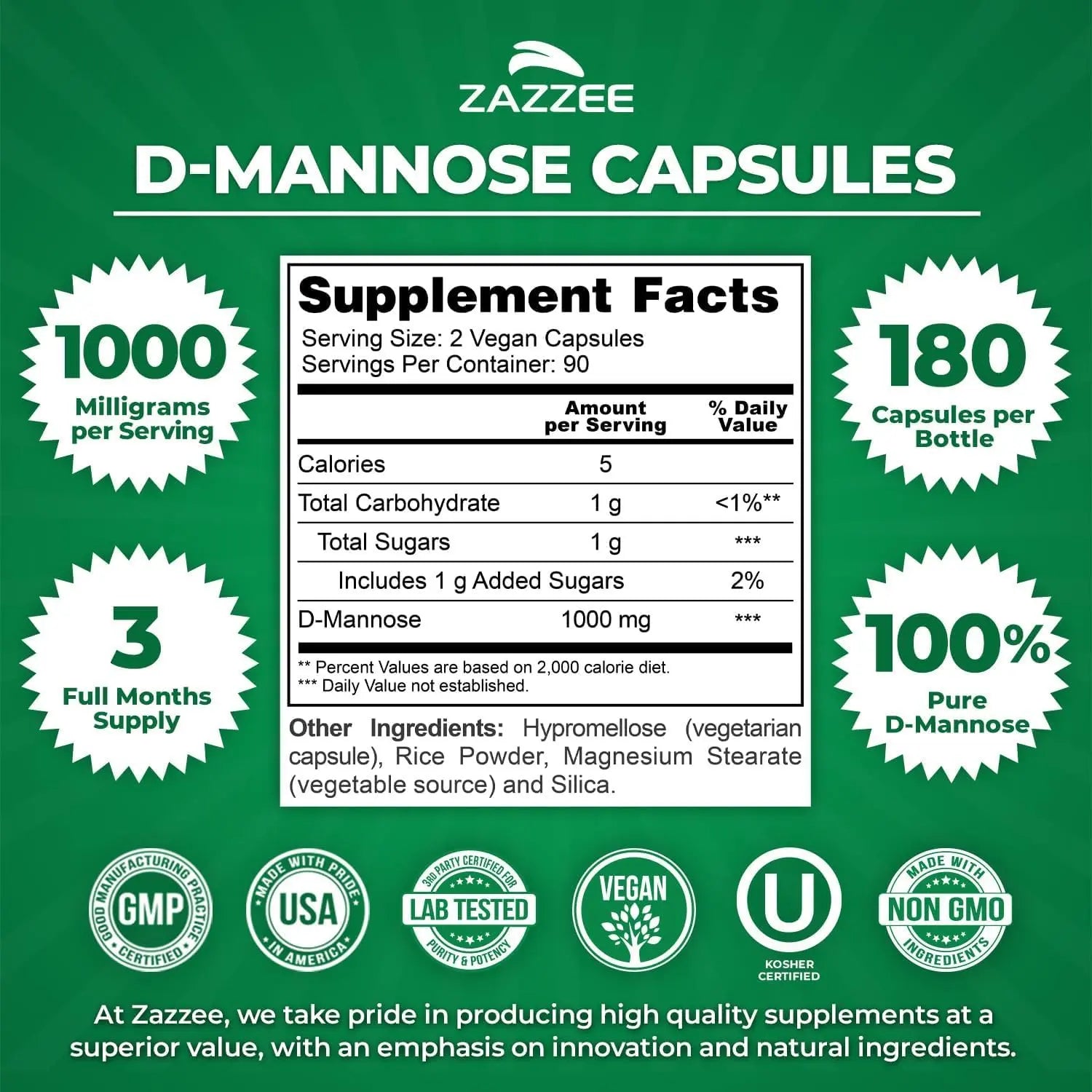 Zazzee Urinary Tract Cleanse & Detox Bundle | USDA Organic Dandelion Root Extract Capsules Plus D-Mannose 1000mg Capsules for UT & Bladder Cleansing Zazzee buy supplements canada
