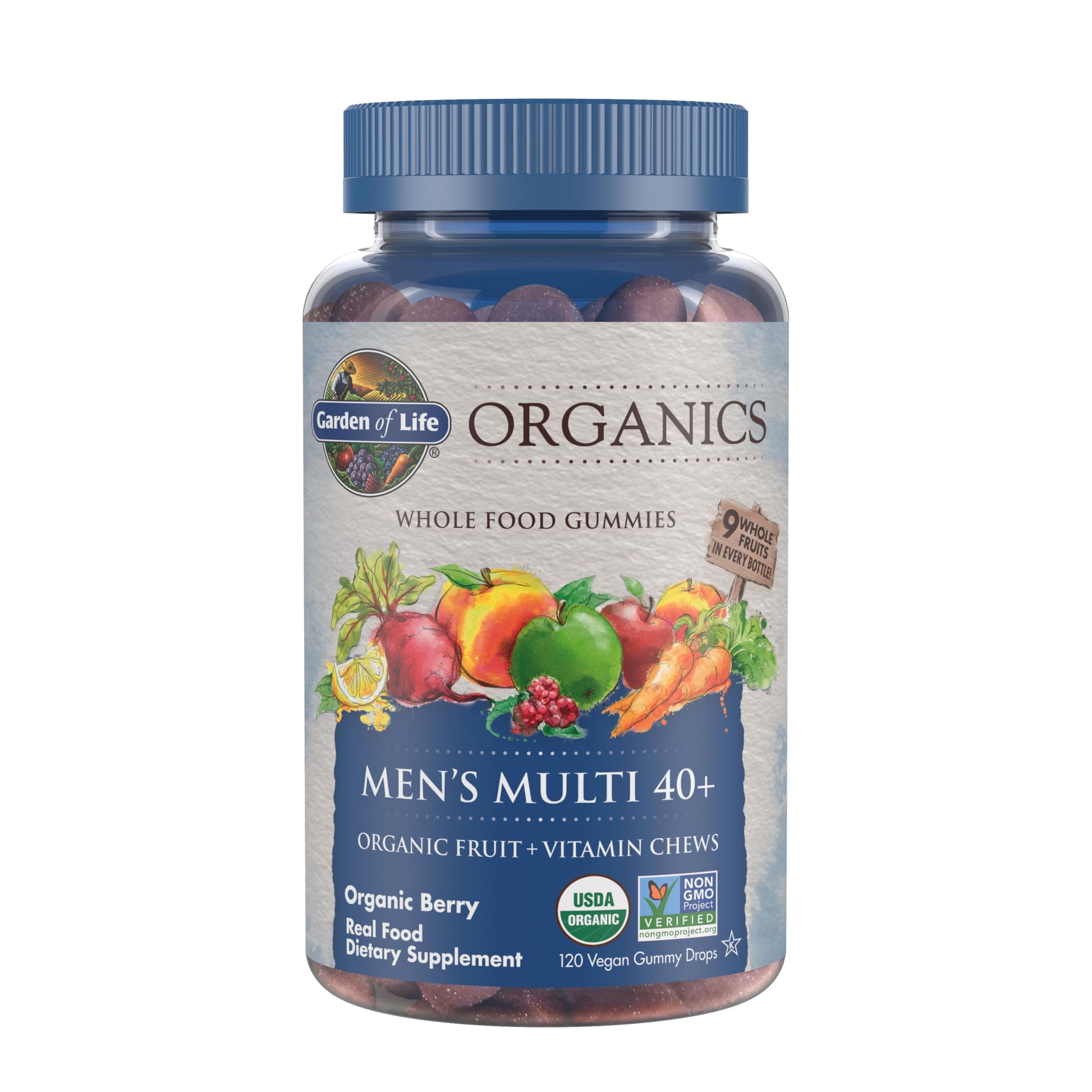 Garden of Life Organics Men 40+ Gummy Vitamins - Berry - Certified Organic, Non-GMO, Vegan, Kosher Complete Multi Garden of Life buy supplements canada