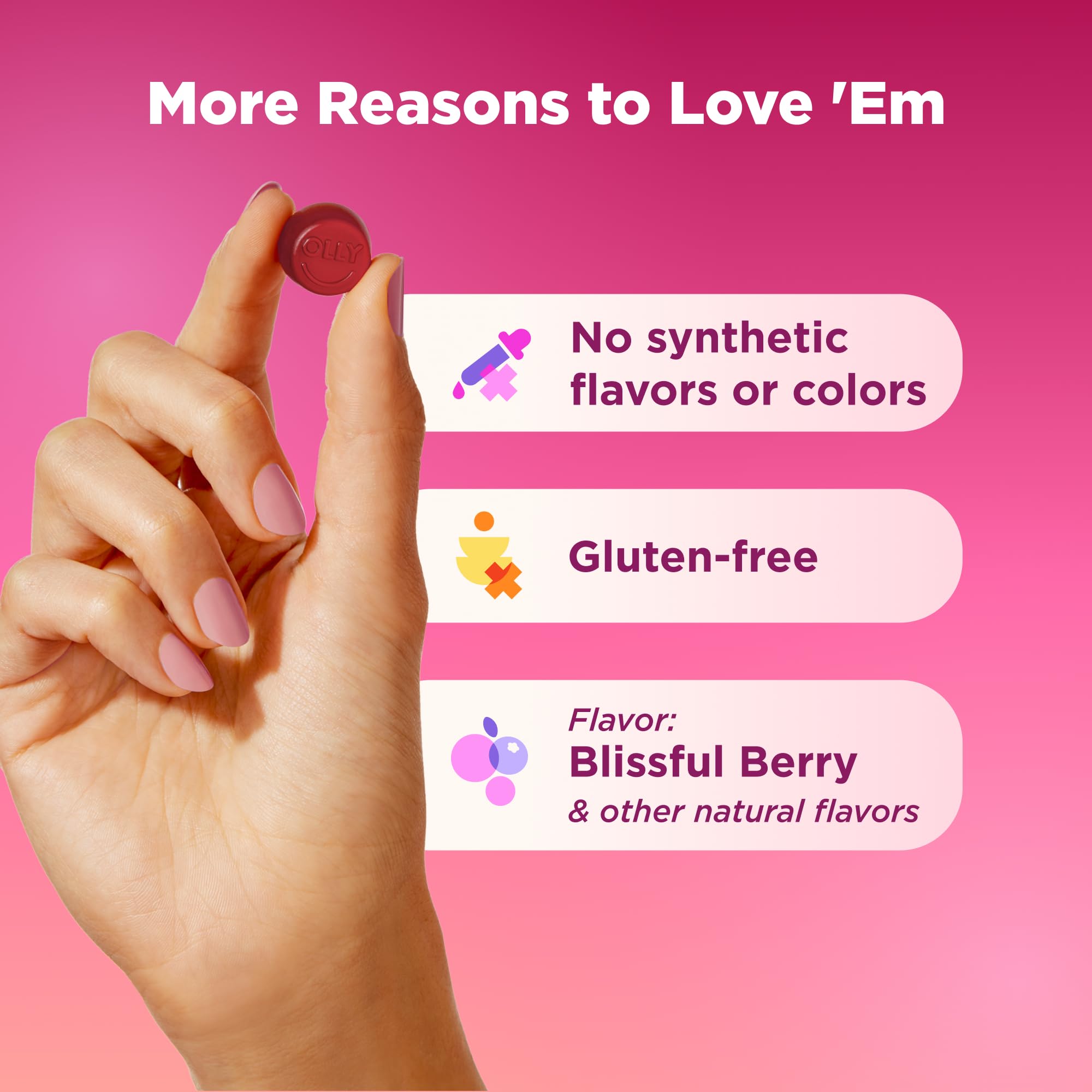 OLLY Women's Multivitamin Gummy, Vitamins A, D, C, E, Biotin, Folic Acid, Adult Chewable Vitamin, Berry Flavor OLLY buy supplements canada