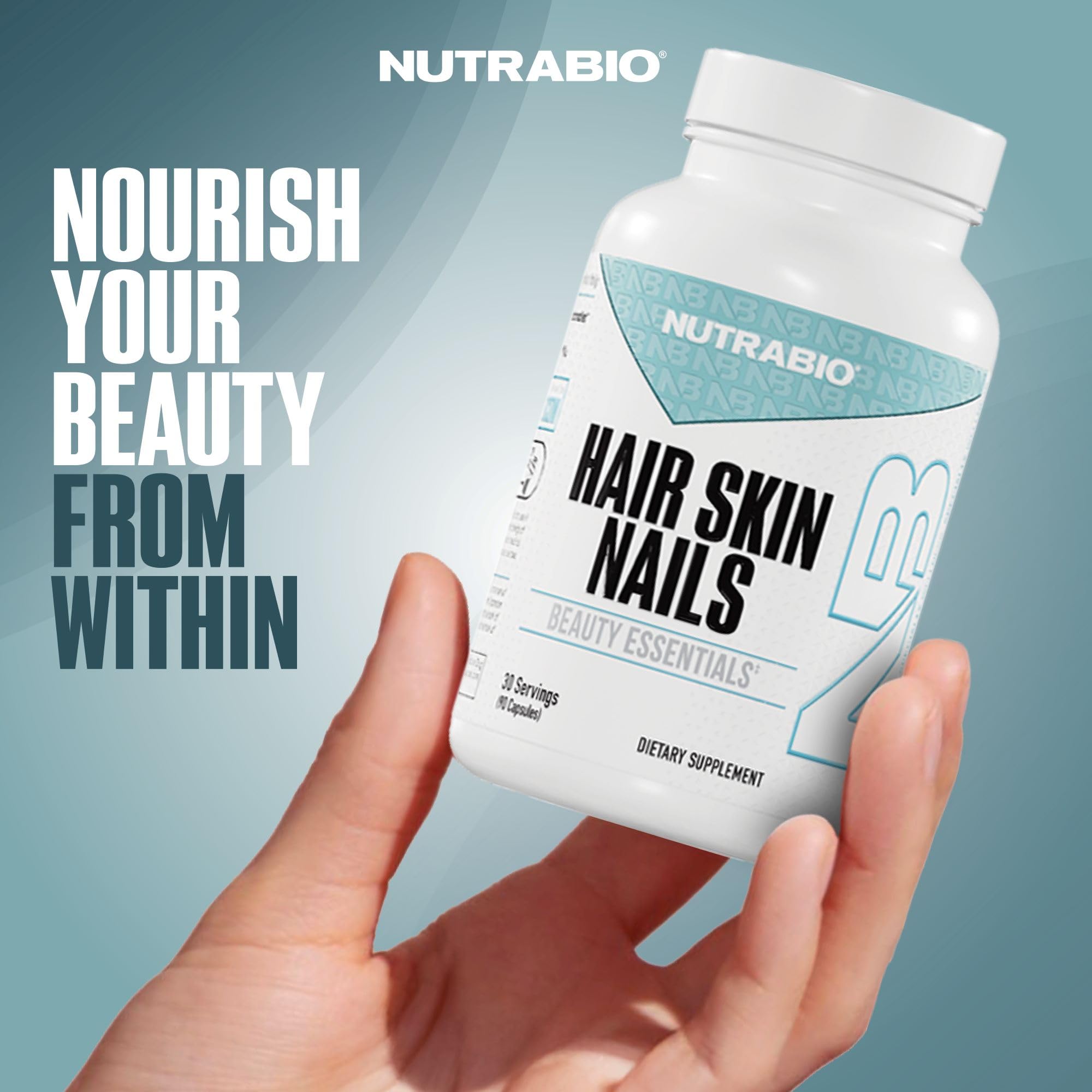 NutraBio Hair Skin Nails Vitamins | Enhanced Collagen Support | Skin Hydration | Hair Growth Vitamins for Women with Biotin, Keratin, Hyaluronic Acid & More - 90 Capsules NutraBio buy supplements canada