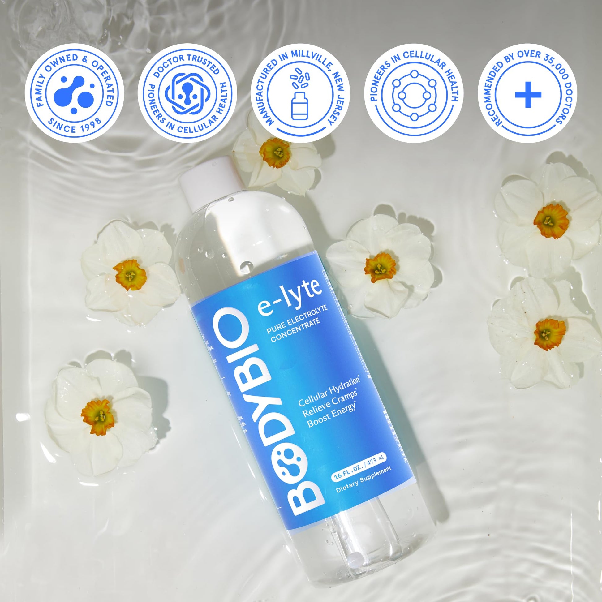 BodyBio e-lyte - Liquid Electrolyte Concentrate for Clean Hydration, Energy & Cramp Relief - No Sugar, No Artificial Flavors, No Fillers, Keto Friendly BodyBio buy supplements canada