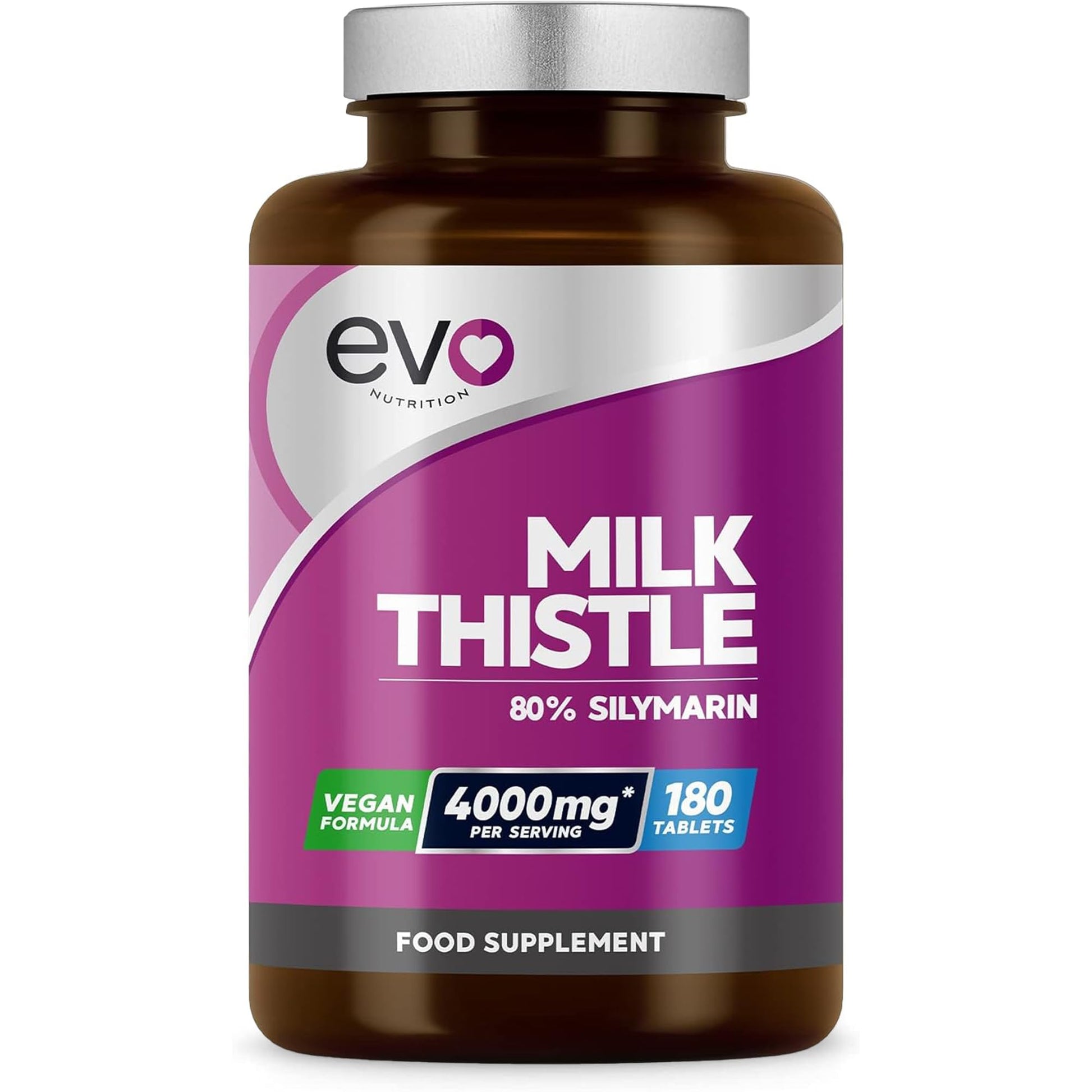 Milk Thistle Tablets 4000mg | 80% Silymarin | 180 Tablets | High Strength Vegan Supple EVO NUTRITION buy supplements canada