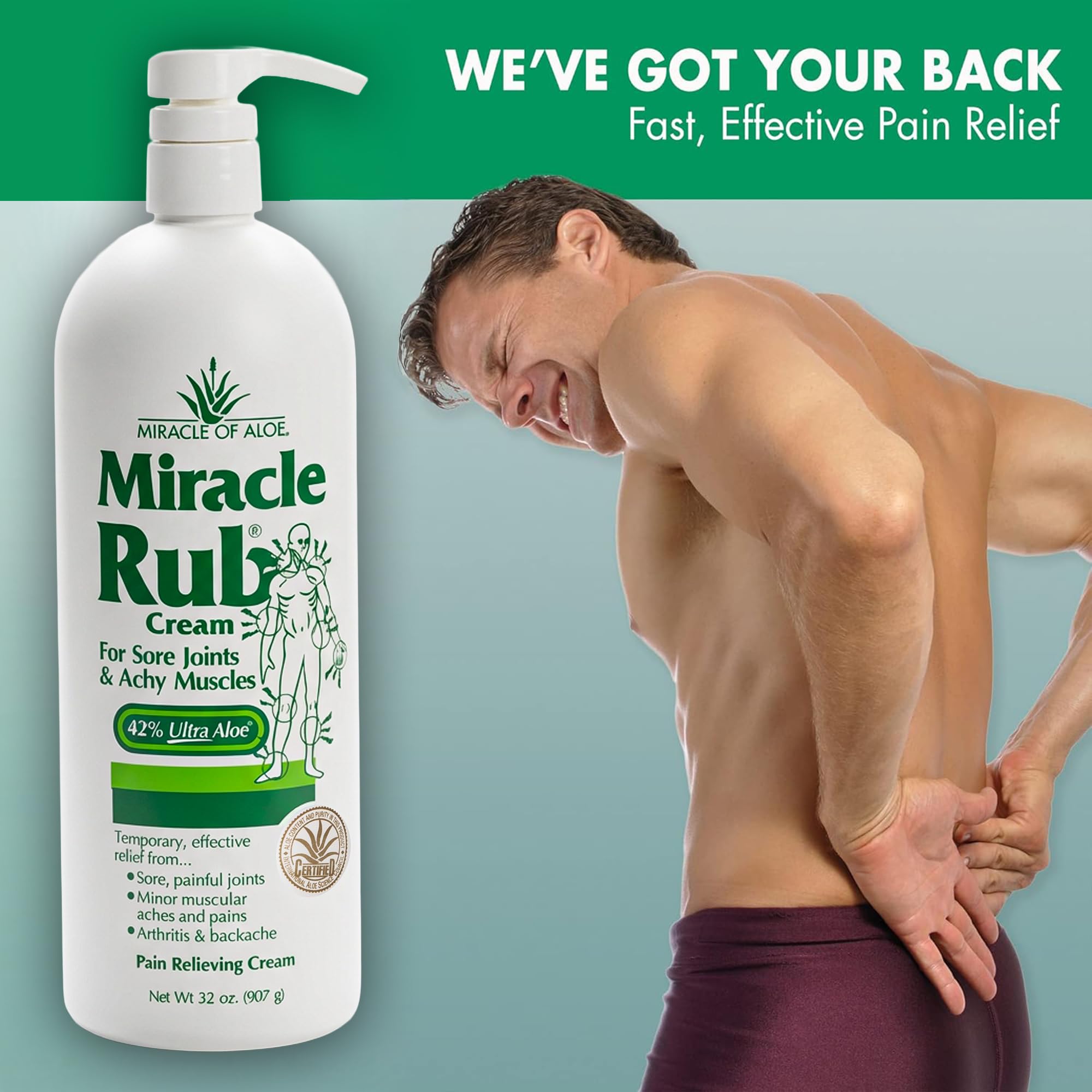 Miracle of Aloe Miracle Rub Pain Relieving Cream 32 oz, Fast & Effective Relief for Arthritis, Muscle, and Joint Pain - Maximum Strength UltraAloe Formula, Topical Analgesic Miracle of Aloe buy supplements canada
