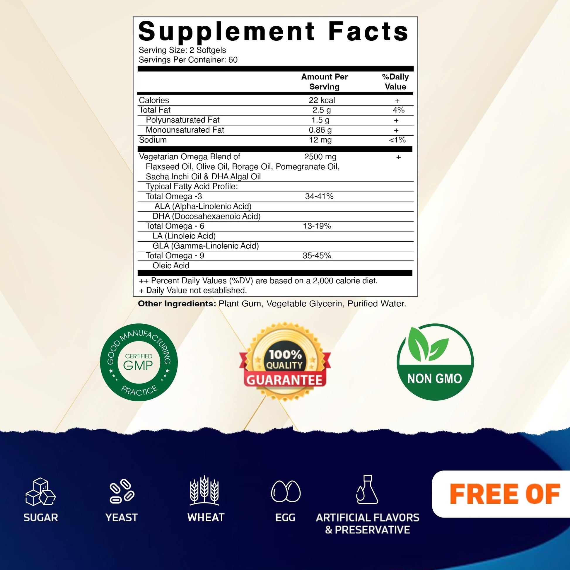Vitamatic Vegan Omega 3-6-9 Complex 1250mg | Flaxseed, Olive, Borage & Algae Oils | Plant-Based Omegas | 120 Softgels Vitamatic buy supplements canada