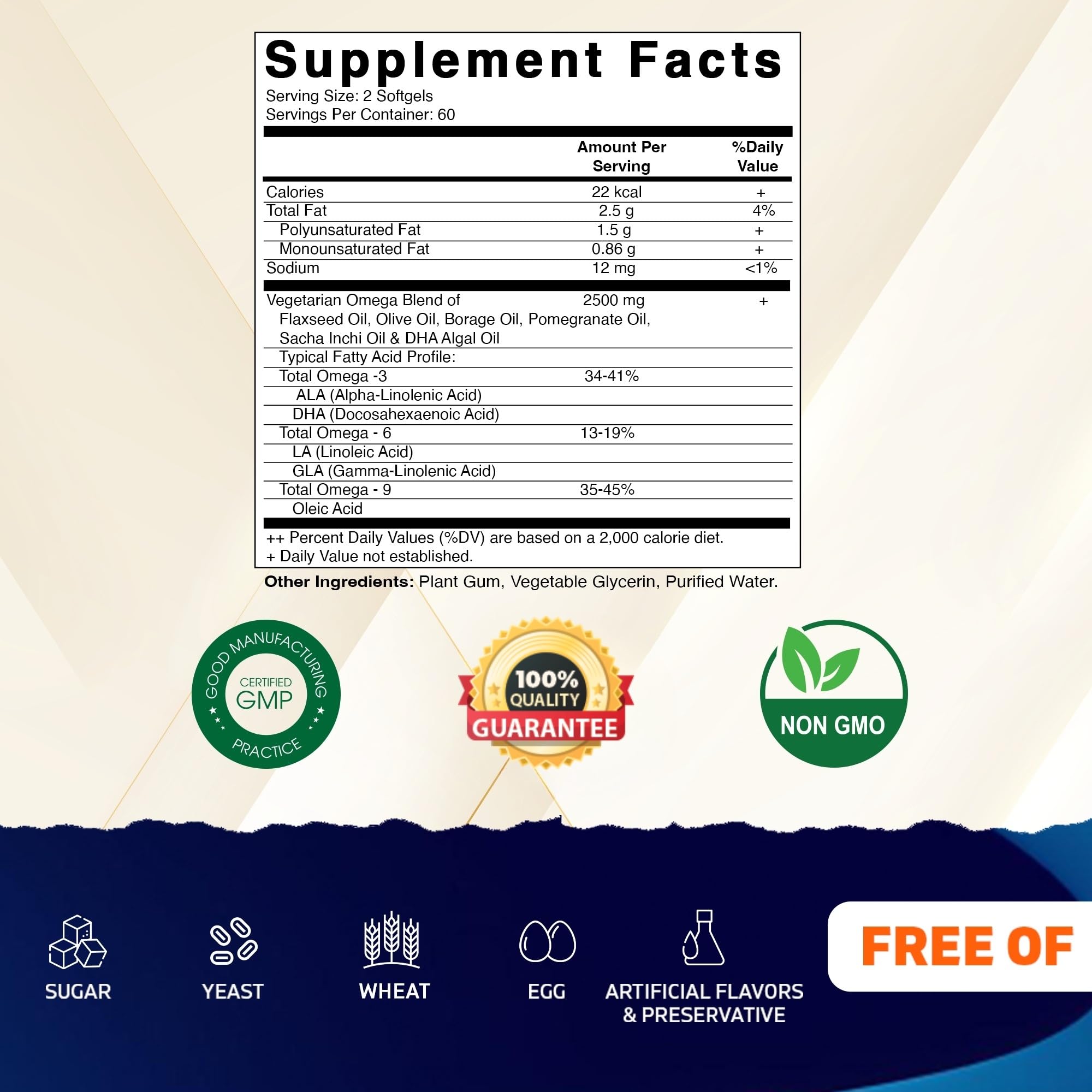 Vitamatic Vegan Omega 3-6-9 Complex 1250mg | Flaxseed, Olive, Borage & Algae Oils | Plant-Based Omegas | 120 Softgels Vitamatic buy supplements canada