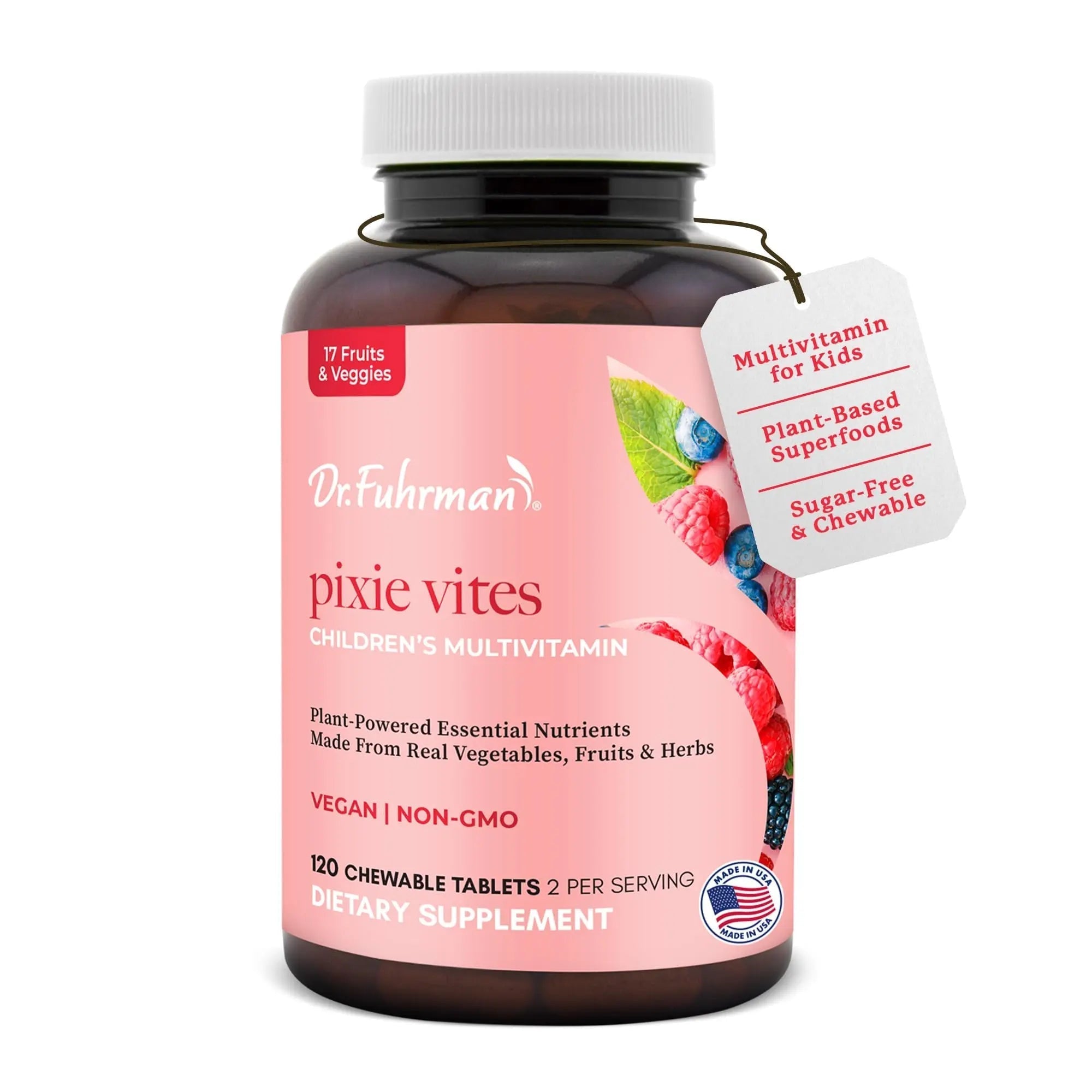 Dr. Fuhrman Pixie Vites Chewable Children's multivitamin | Whole Food Kids Multi with Vitamin D3, K2 & Zinc | Dr. Fuhrman buy supplements canada