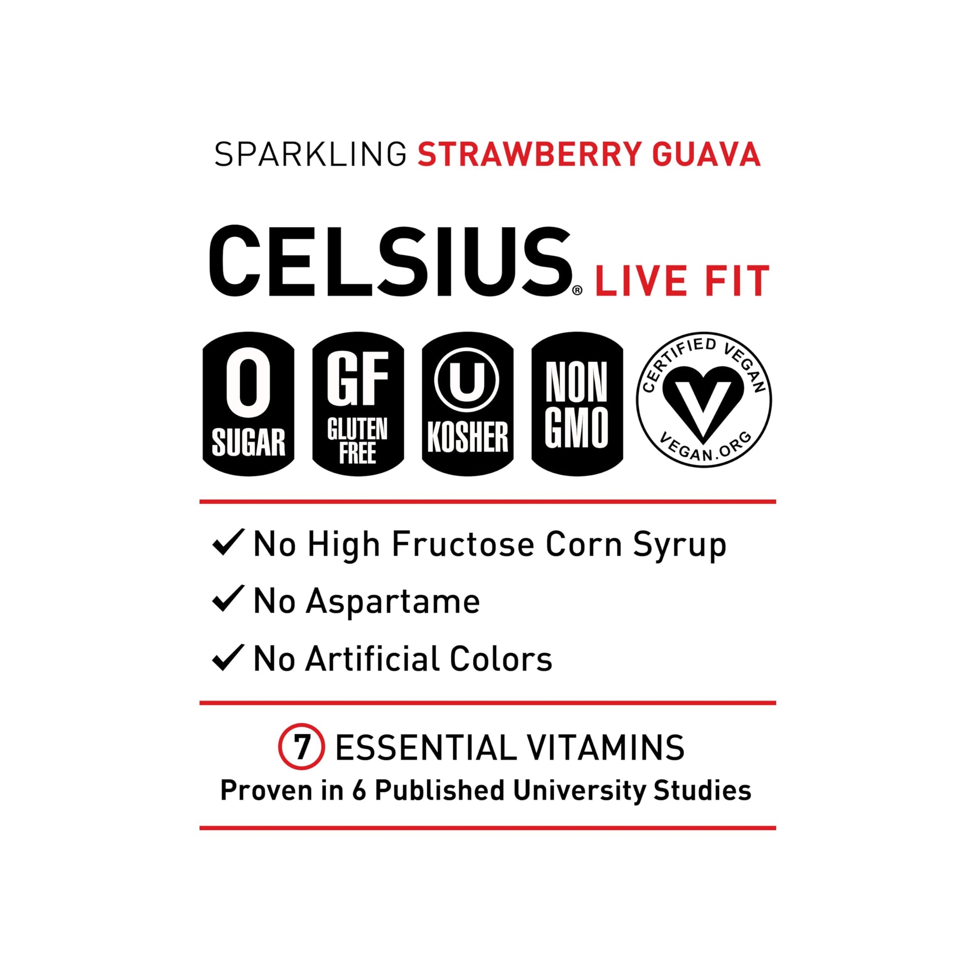CELSIUS Sparkling Strawberry Guava, Functional Essential Energy Drink 12 Fl Oz (Pack of 12) CELSIUS buy supplements canada