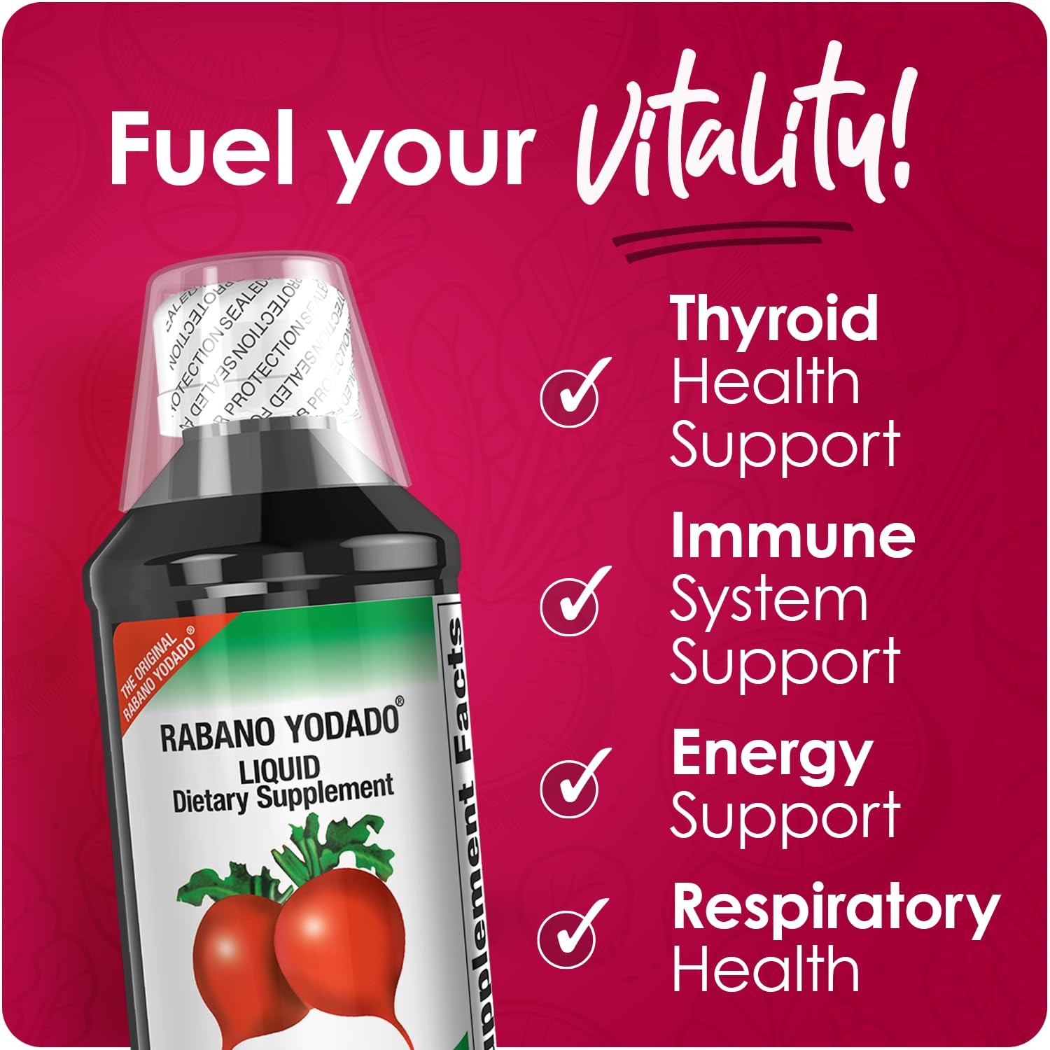 Rabano Yodado Ionized Radish Dietary Liquid Supplement with Iodine, Vitamin B1, B6 & B12, Wellness & Digestive Support, Helps Maintain Natural Energy & Nutrient Balance, 8 Fl Oz, Pack of 1 Rabano Yodado buy supplements canada
