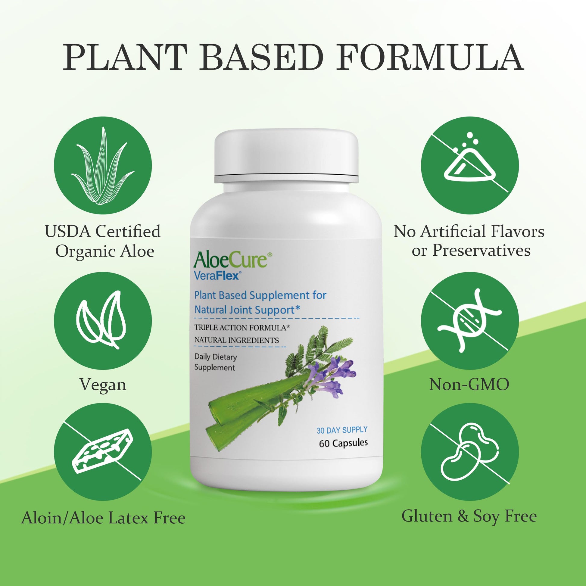 AloeCure VeraFlex Natural Joint Health, 60 Capsules, Clinically Tested Natural Plant-Based Formula to Support Comfort, Mobility and Flexibility - Featuring Organic Aloe Vera, 3-Pack AloeCure buy supplements canada