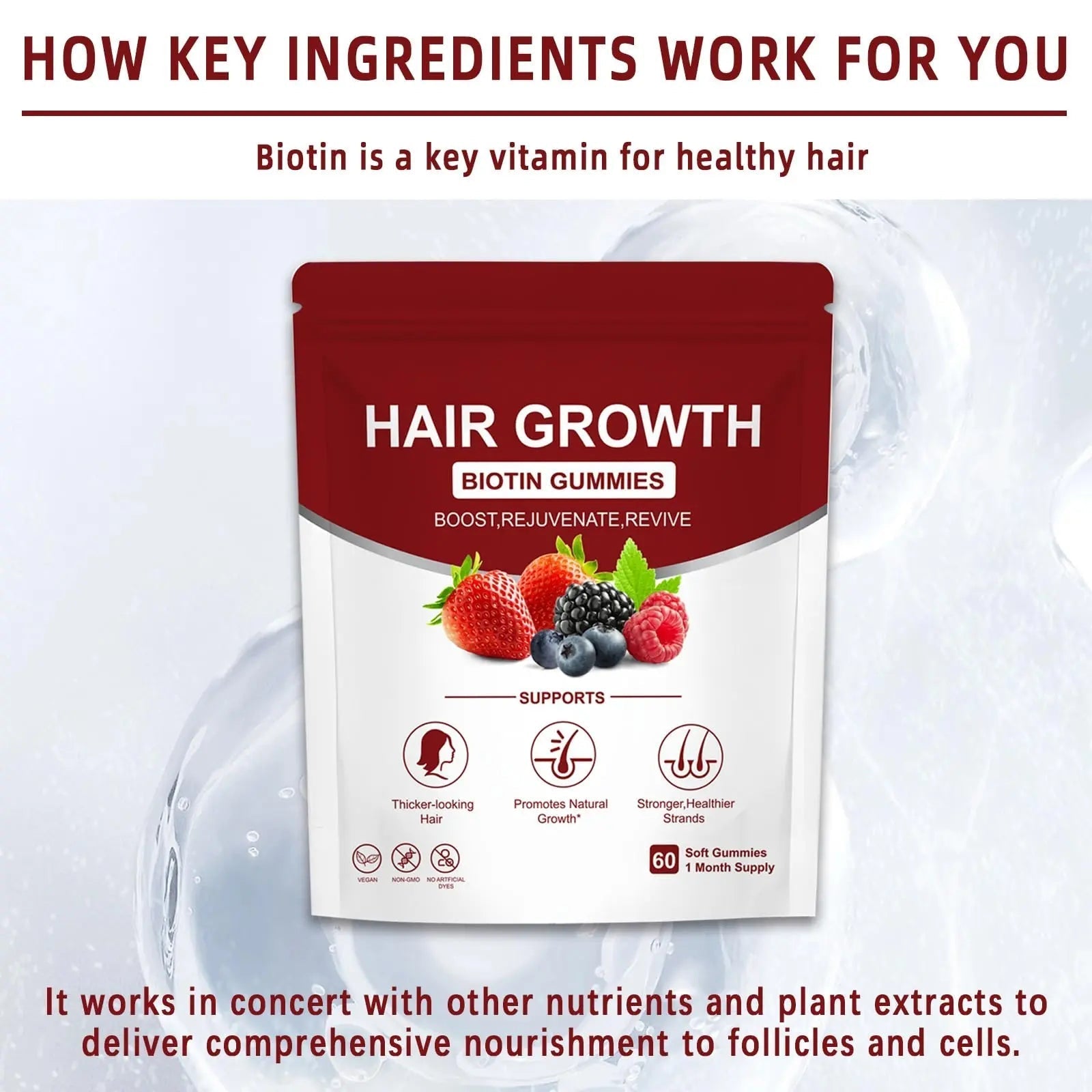 YYLLYY Hair Growth Vitamins Gummies | with Biotin, Vitamin C & E, Botanical Extracts | Supports Healthy Hair Growth & Strength, Skin & Nail Care YYLLYY buy supplements canada