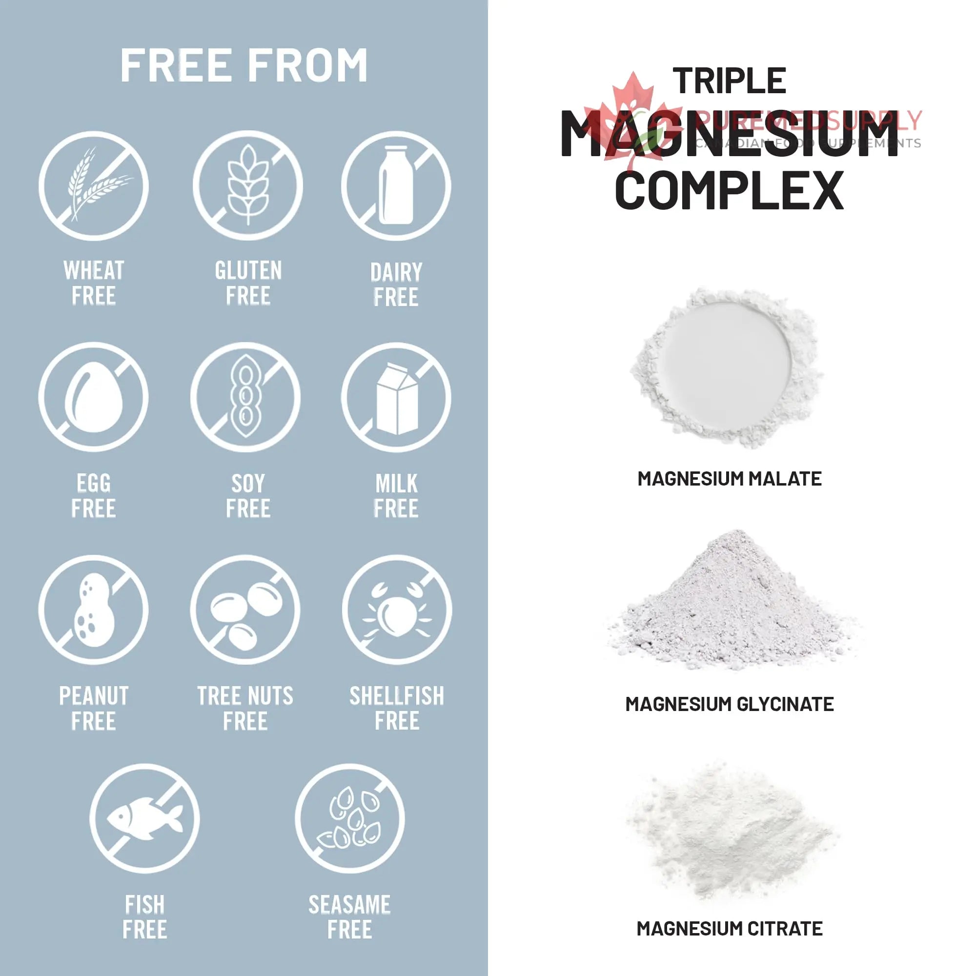NatureWise Triple Magnesium Complex - High Absorption Magnesium Glycinate + Malate + Citrate for Muscle Nerve & Sleep Support - Vegan 90 Capsules NatureWise buy supplements canada